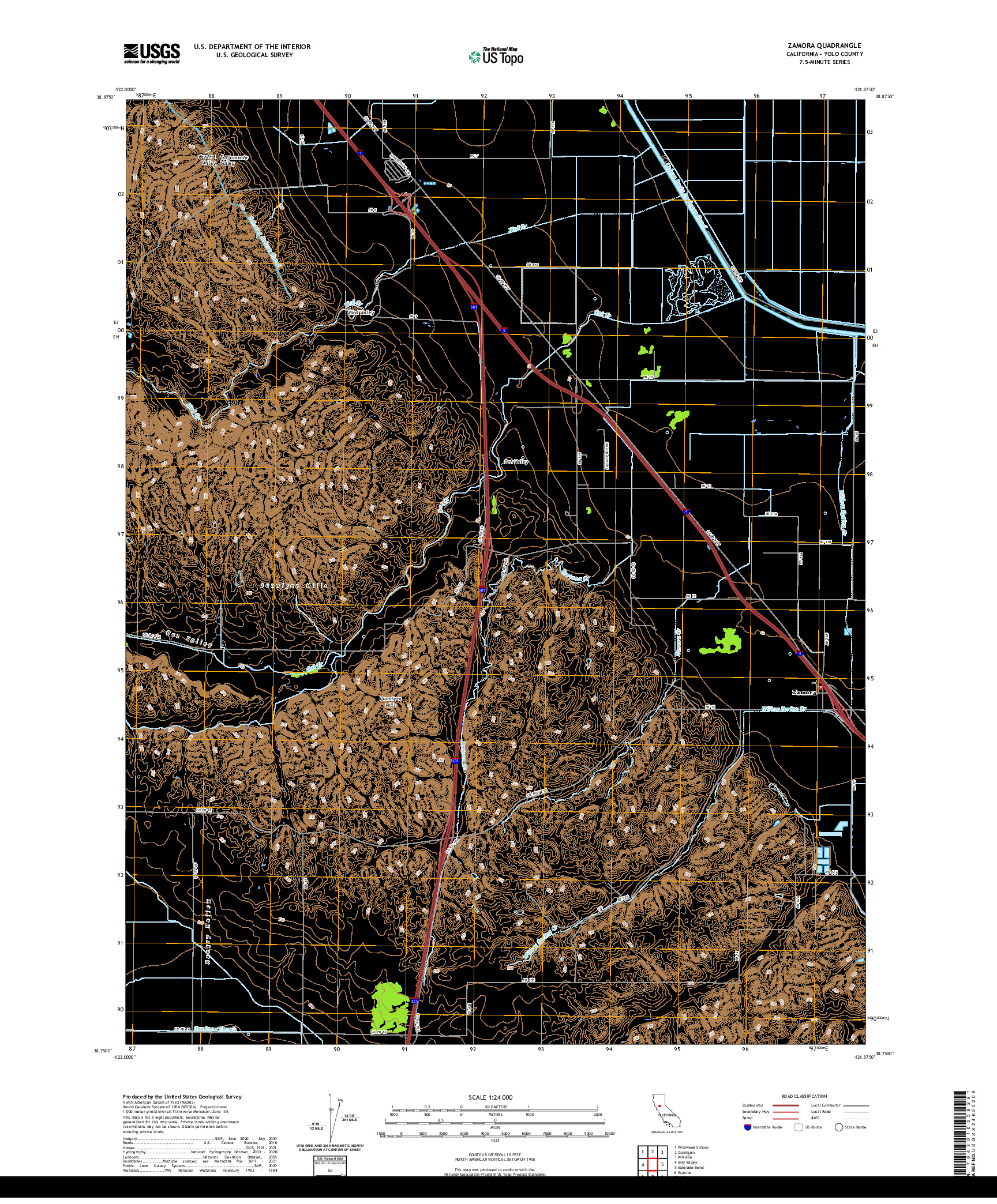 US TOPO 7.5-MINUTE MAP FOR ZAMORA, CA