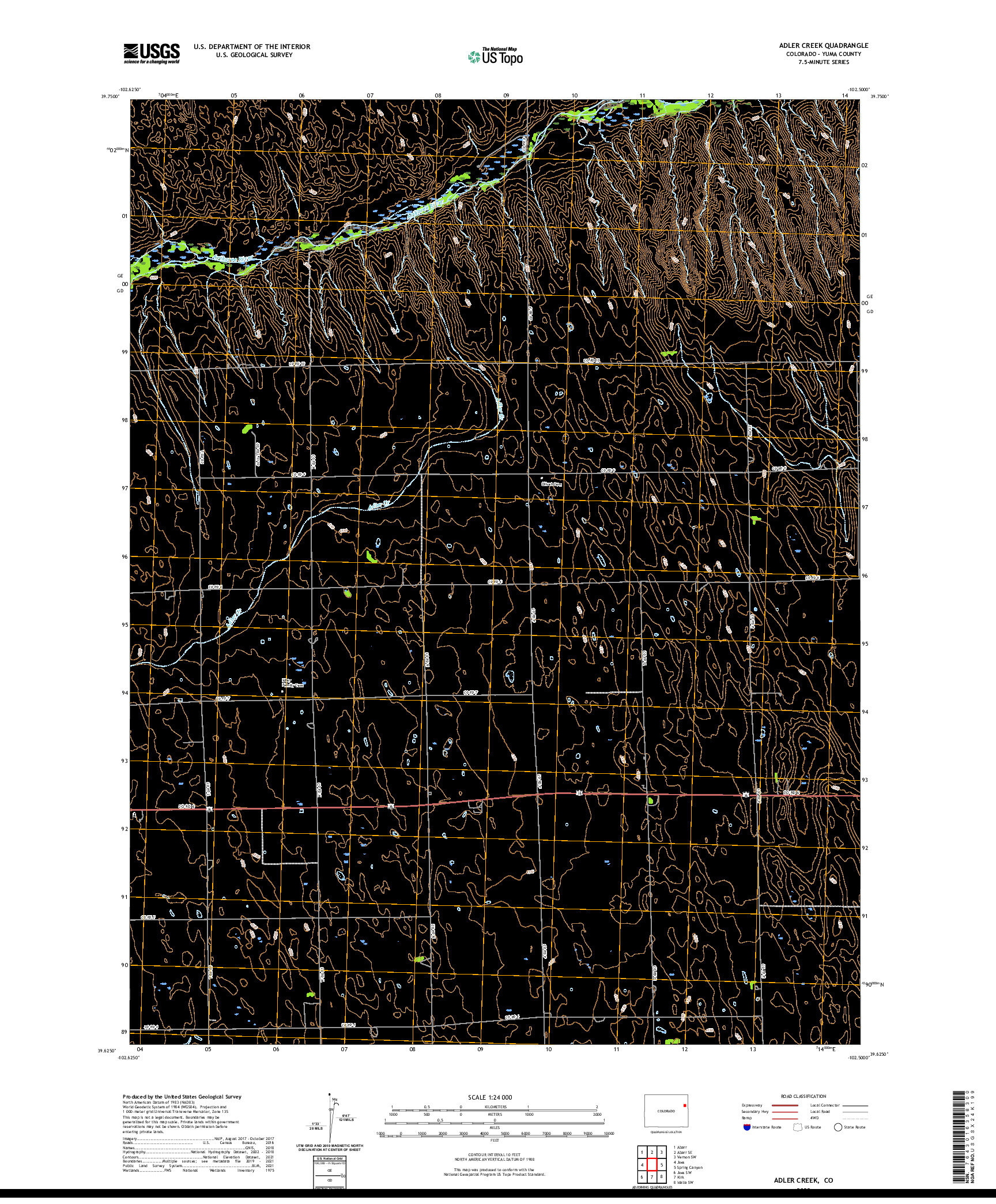 US TOPO 7.5-MINUTE MAP FOR ADLER CREEK, CO