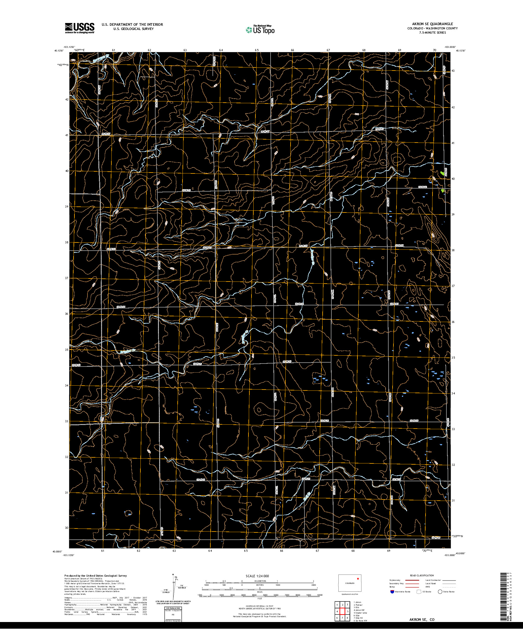 US TOPO 7.5-MINUTE MAP FOR AKRON SE, CO