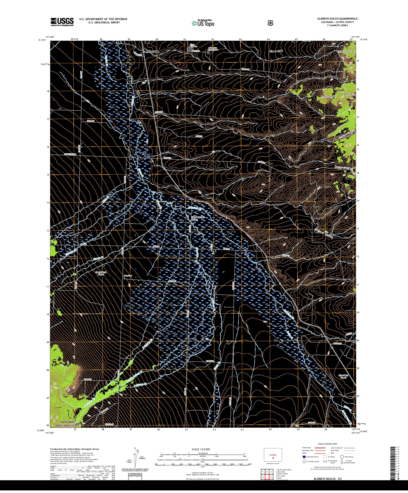 US TOPO 7.5-MINUTE MAP FOR ALDRICH GULCH, CO