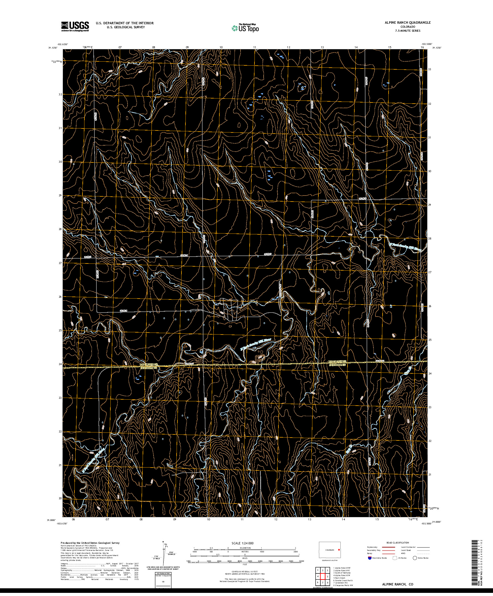 US TOPO 7.5-MINUTE MAP FOR ALPINE RANCH, CO