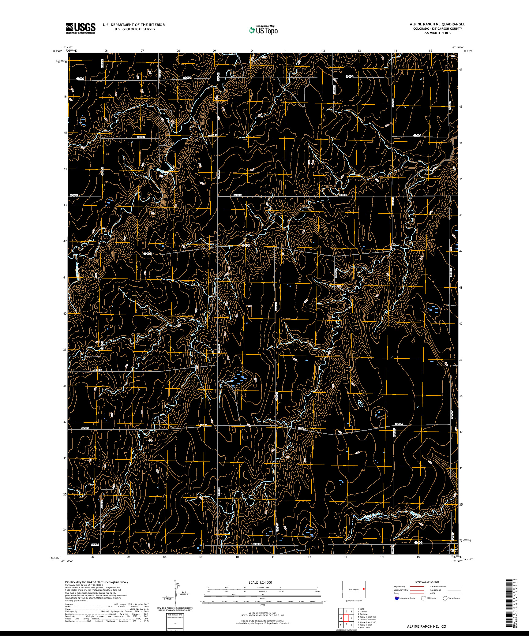 US TOPO 7.5-MINUTE MAP FOR ALPINE RANCH NE, CO