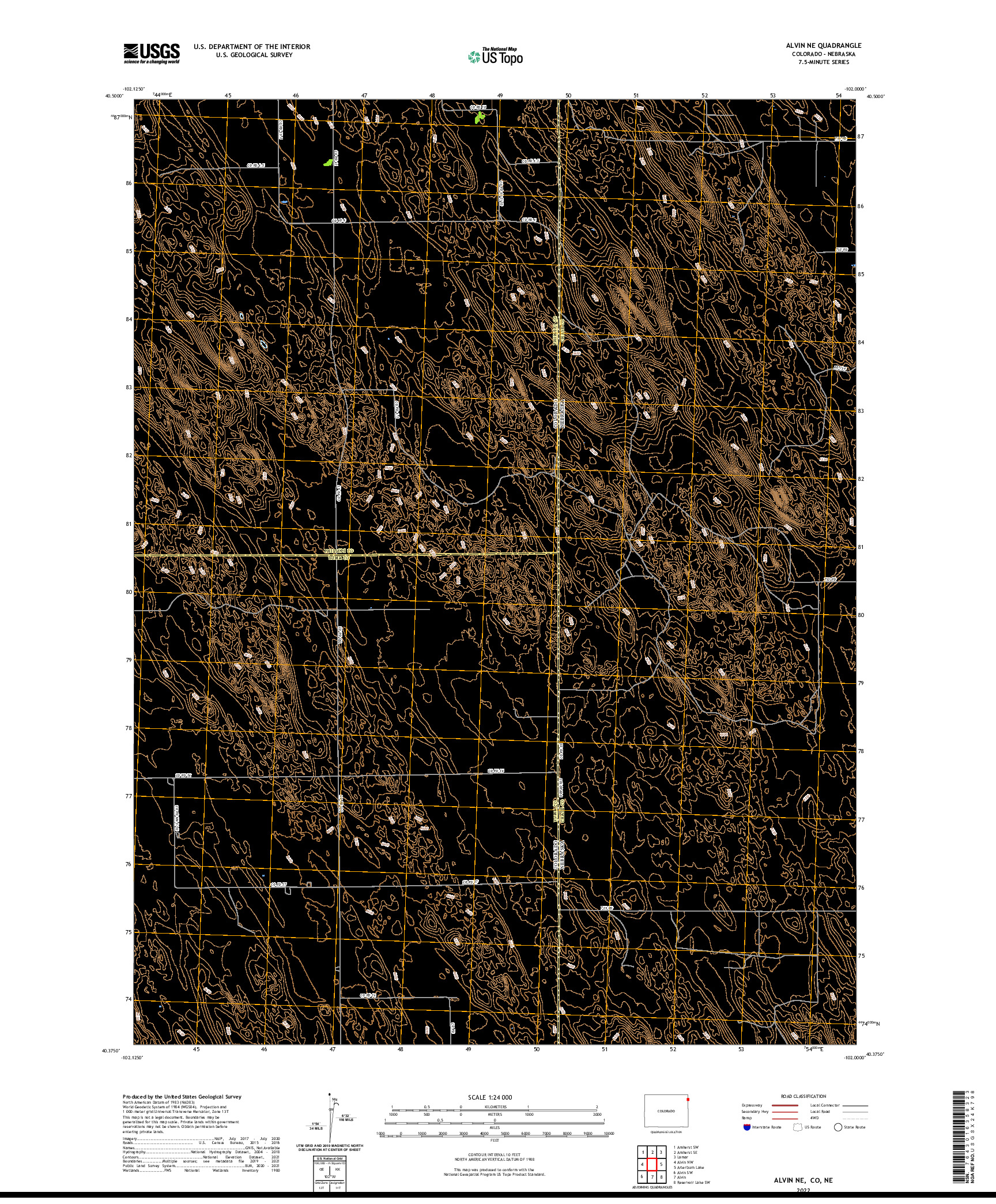 US TOPO 7.5-MINUTE MAP FOR ALVIN NE, CO,NE