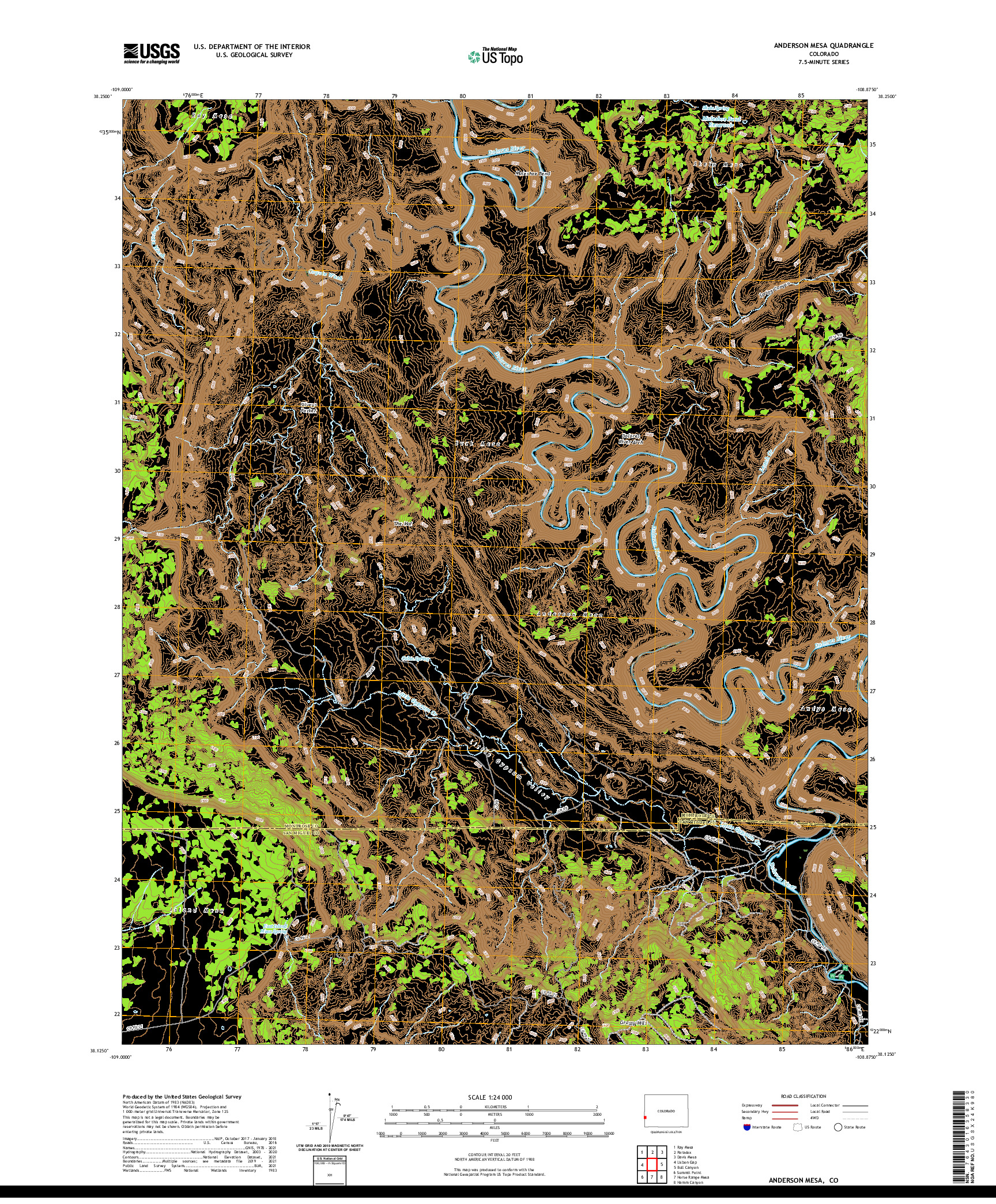 US TOPO 7.5-MINUTE MAP FOR ANDERSON MESA, CO