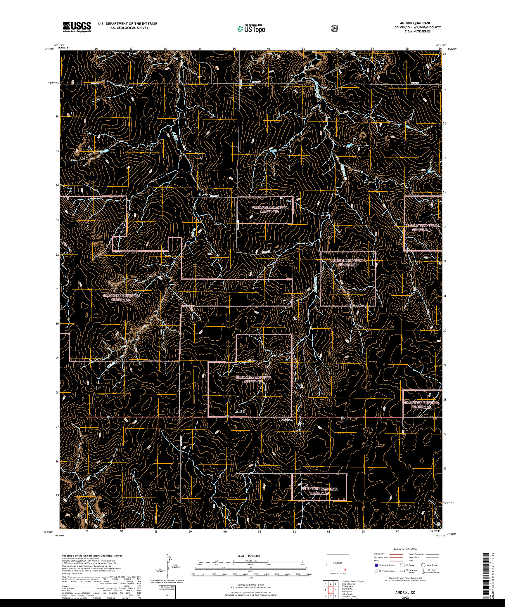 US TOPO 7.5-MINUTE MAP FOR ANDRIX, CO