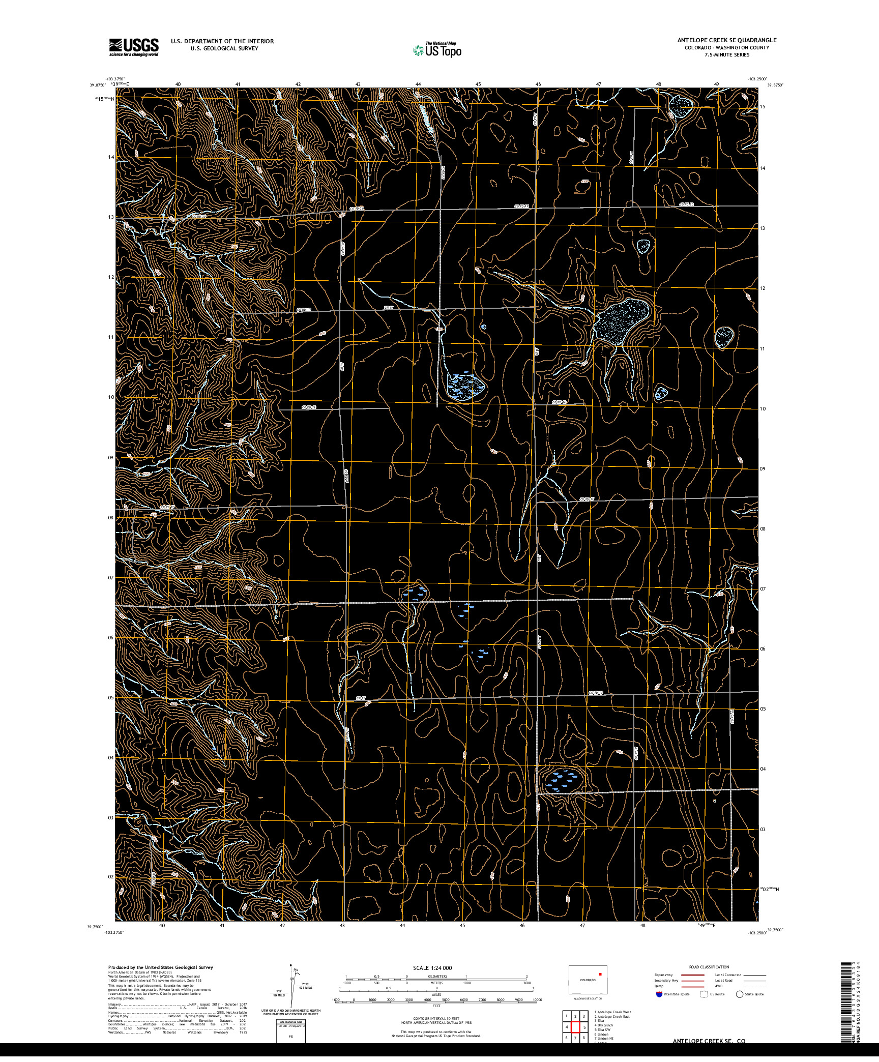US TOPO 7.5-MINUTE MAP FOR ANTELOPE CREEK SE, CO