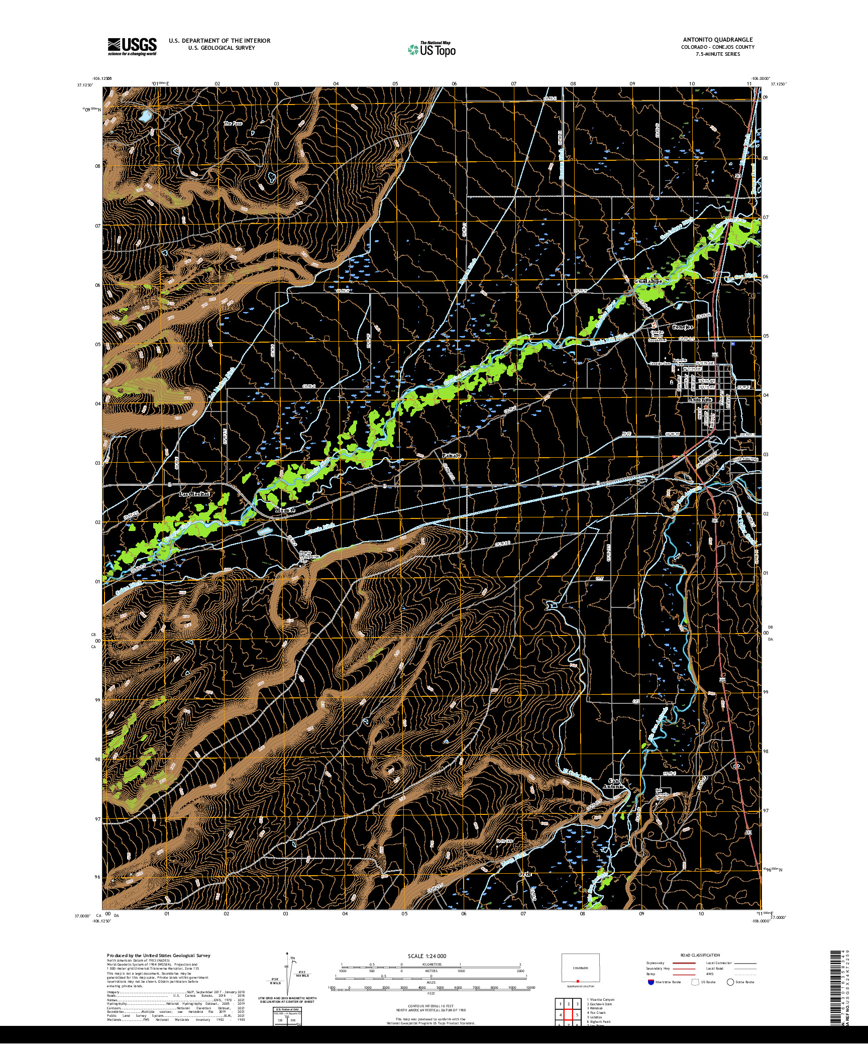 US TOPO 7.5-MINUTE MAP FOR ANTONITO, CO