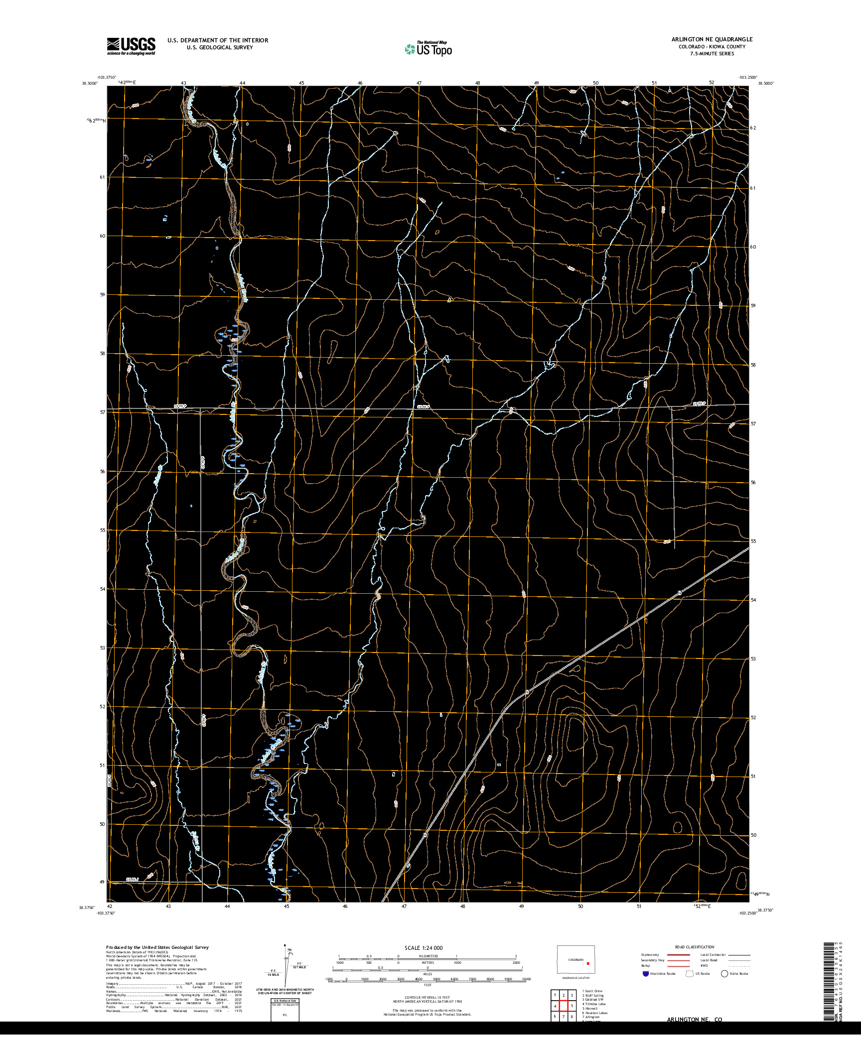 US TOPO 7.5-MINUTE MAP FOR ARLINGTON NE, CO