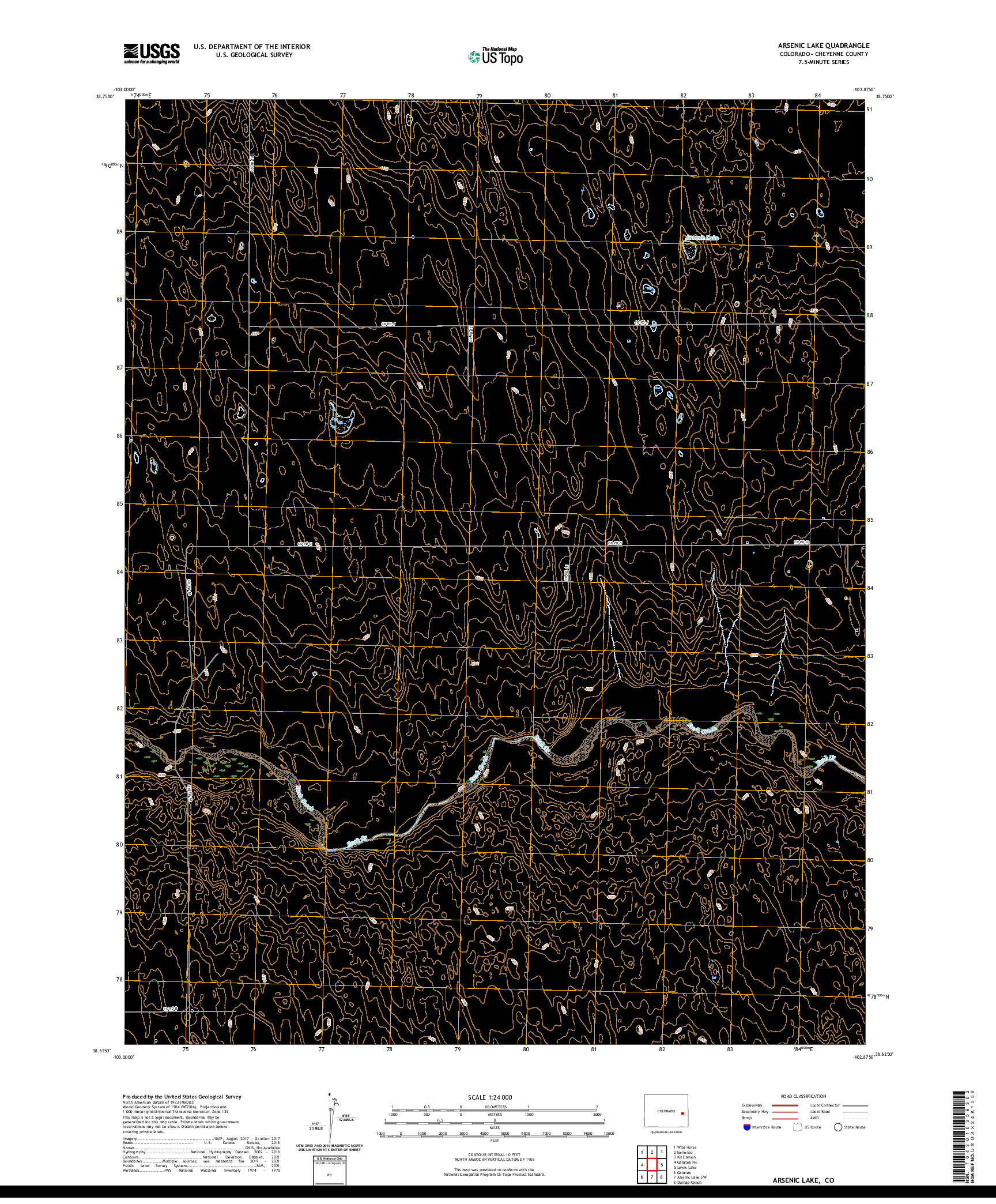 US TOPO 7.5-MINUTE MAP FOR ARSENIC LAKE, CO