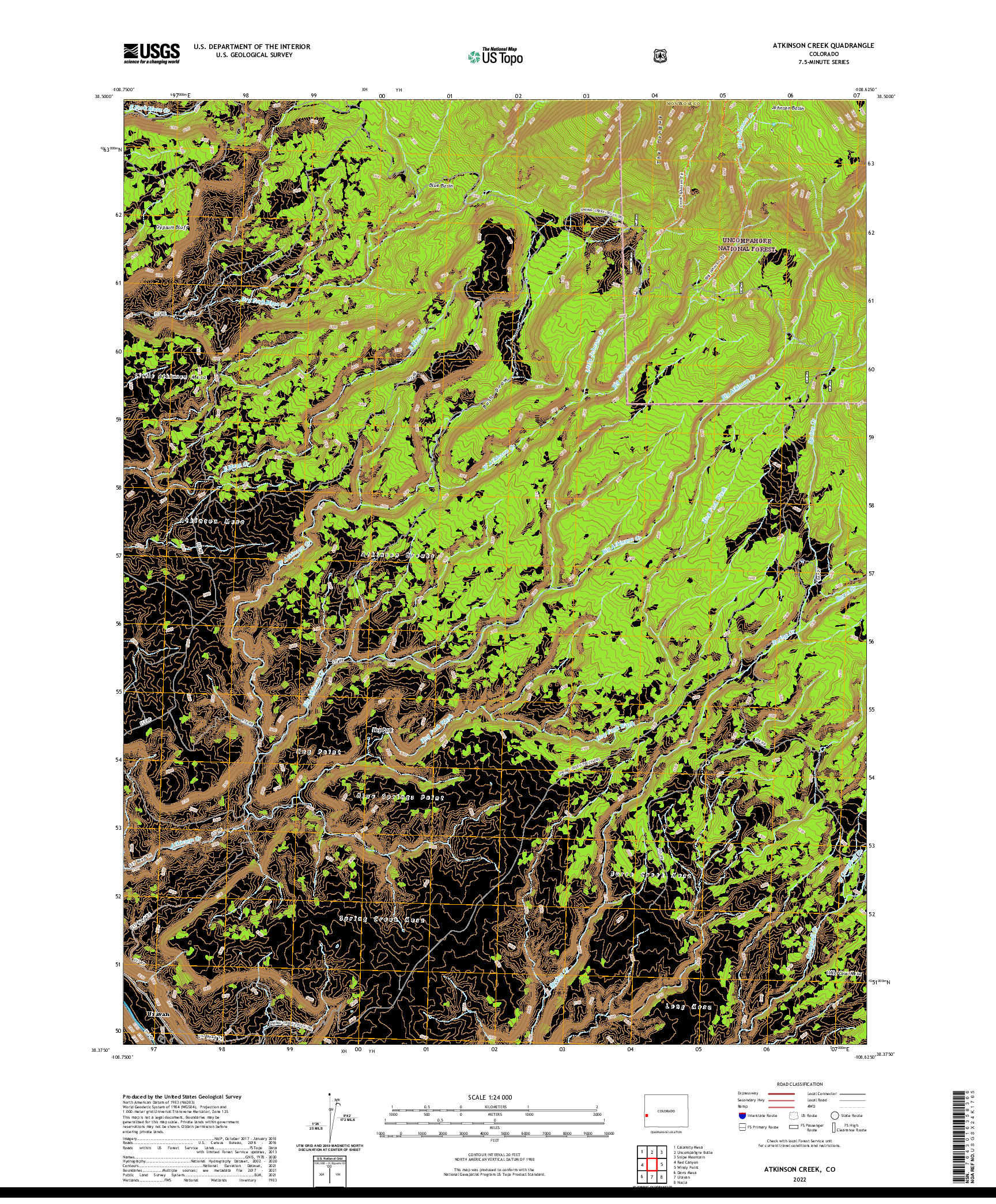 US TOPO 7.5-MINUTE MAP FOR ATKINSON CREEK, CO