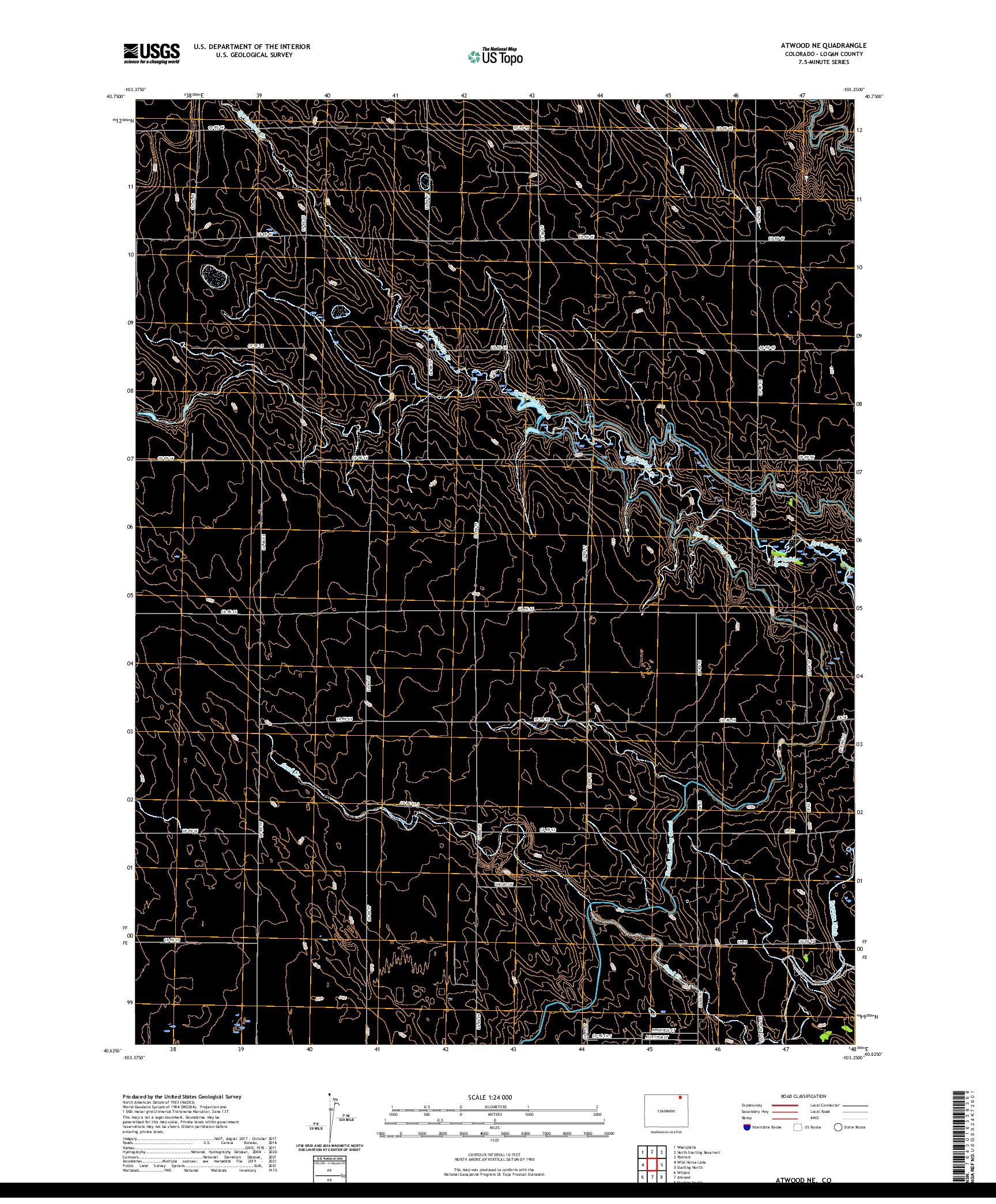 US TOPO 7.5-MINUTE MAP FOR ATWOOD NE, CO