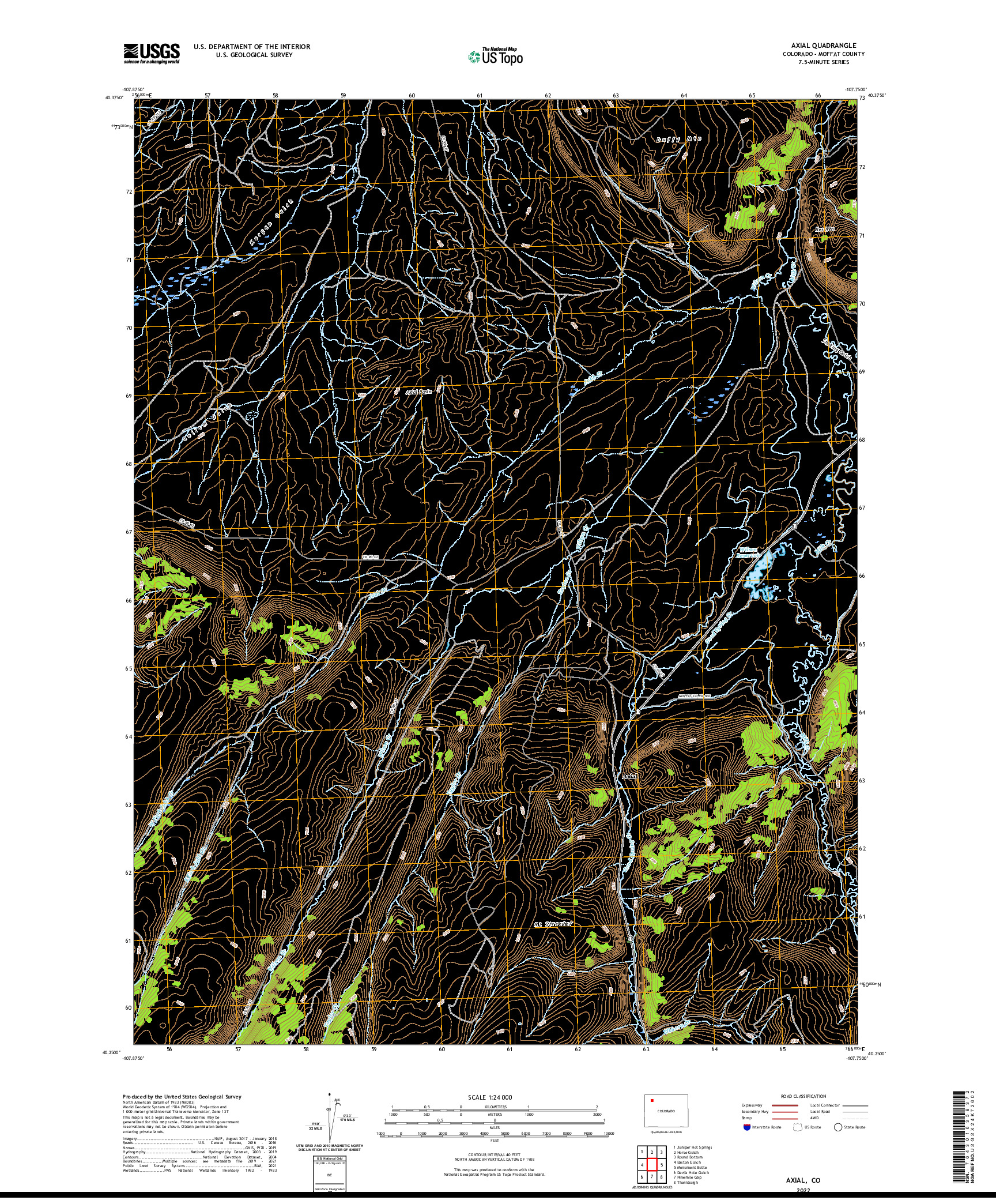 US TOPO 7.5-MINUTE MAP FOR AXIAL, CO