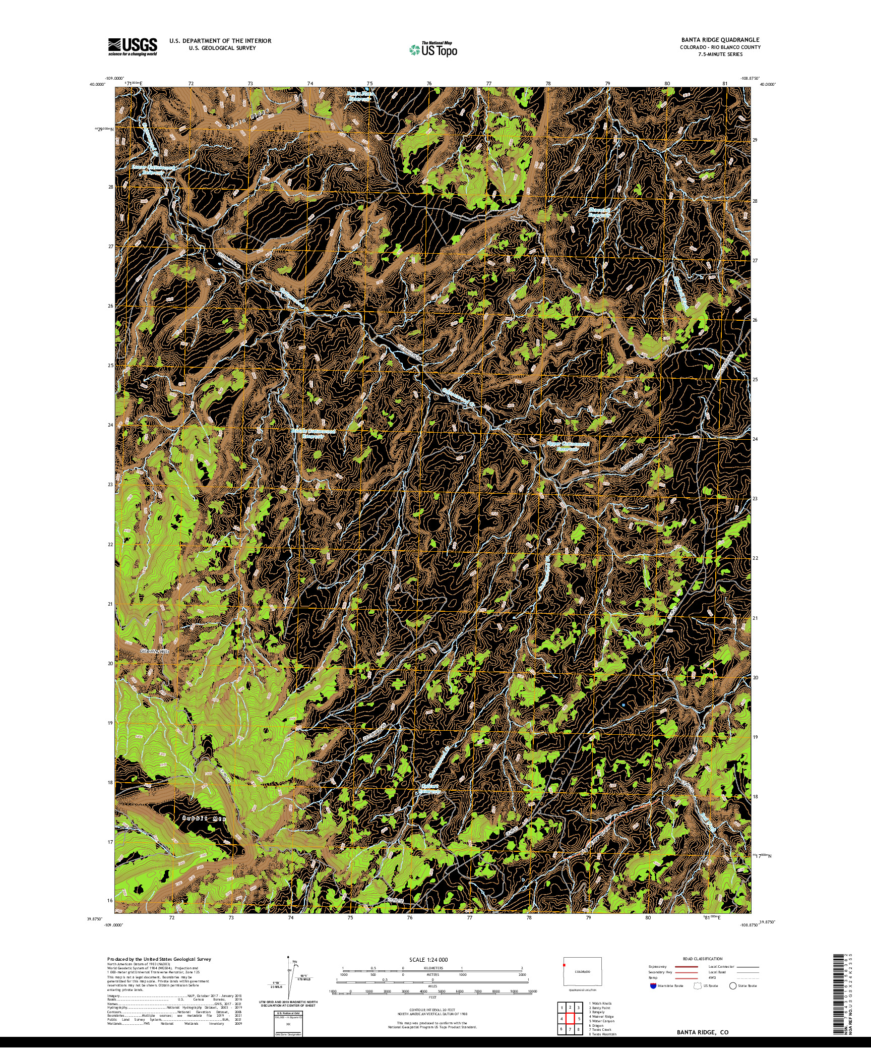 US TOPO 7.5-MINUTE MAP FOR BANTA RIDGE, CO