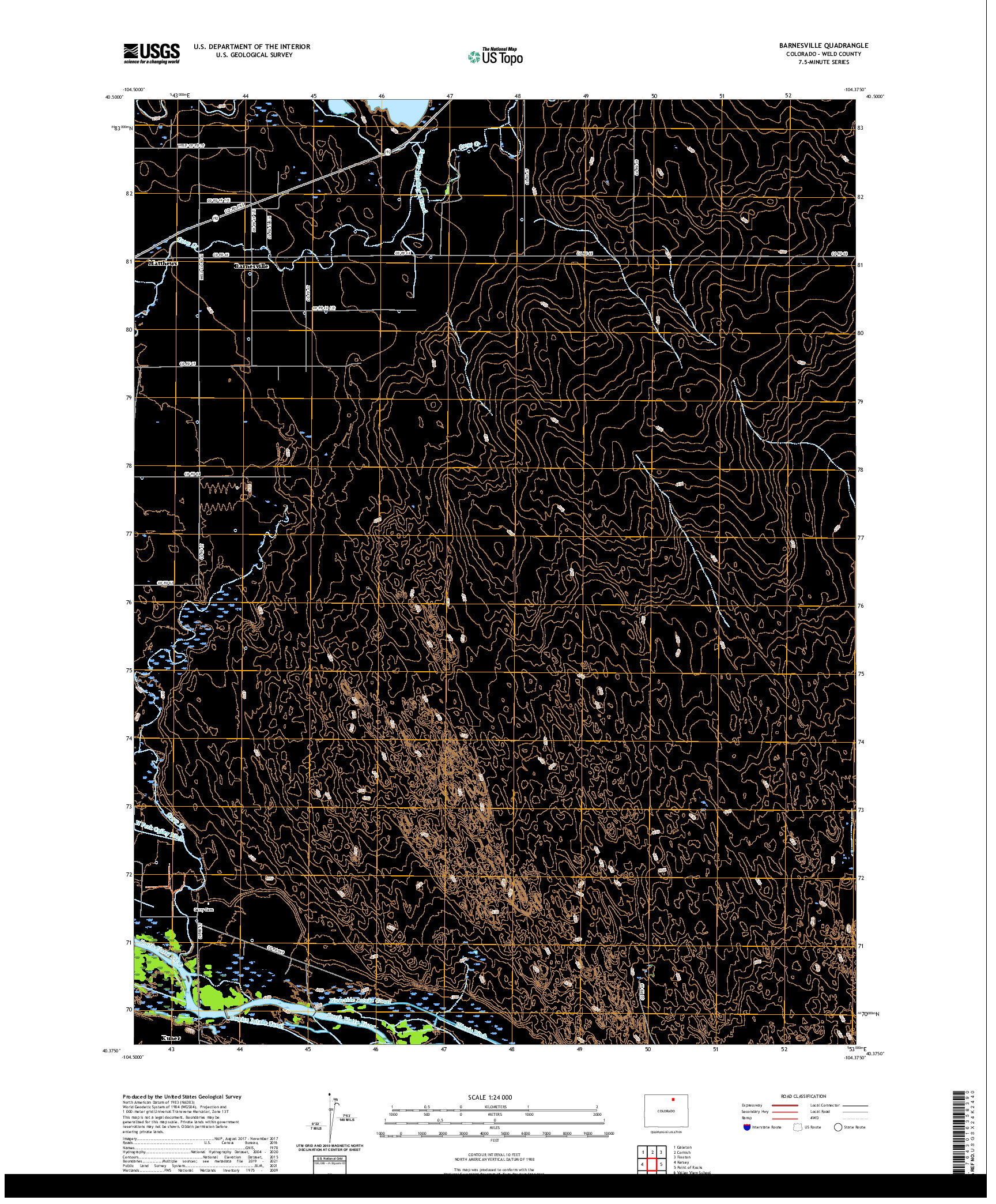 US TOPO 7.5-MINUTE MAP FOR BARNESVILLE, CO