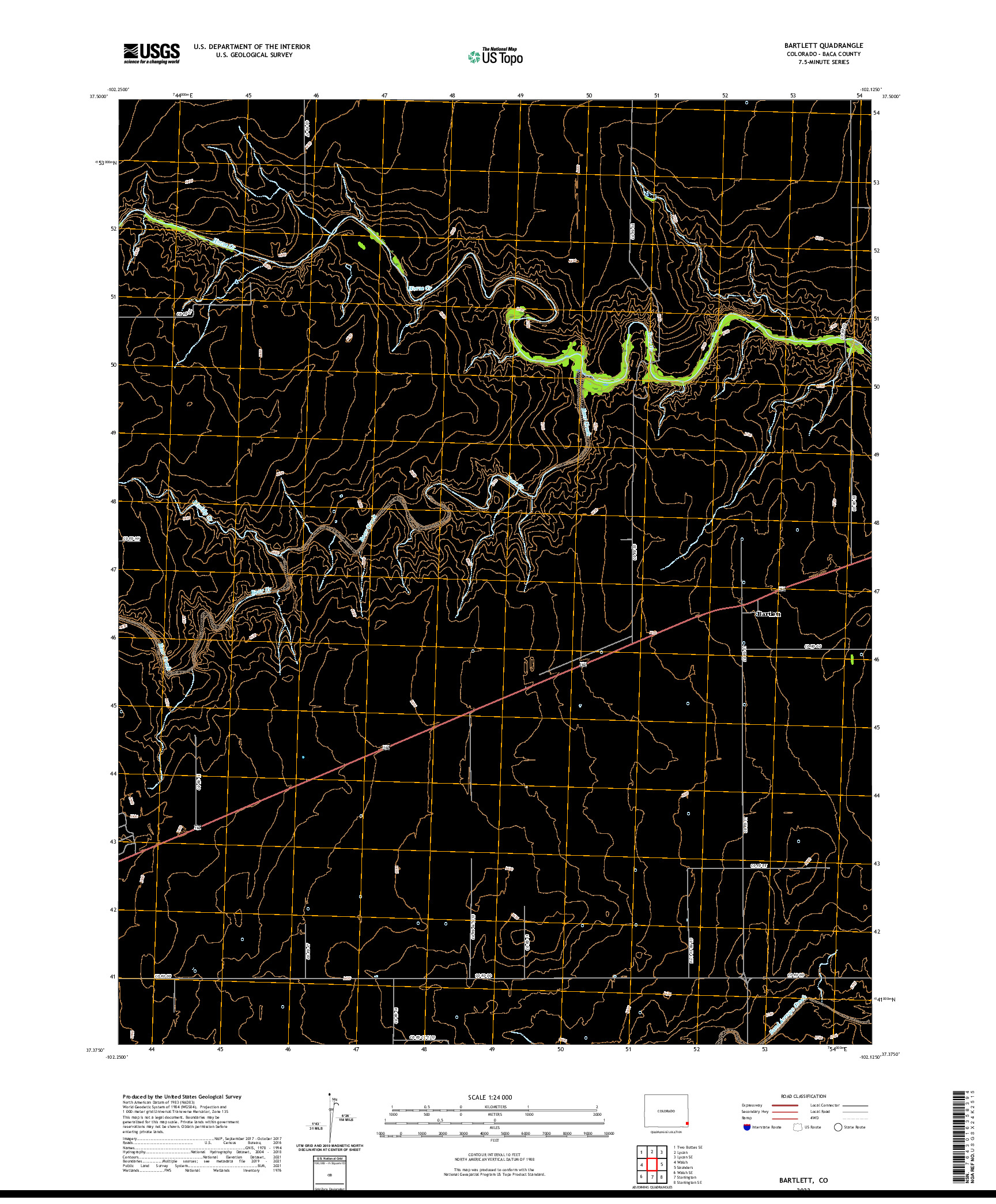 US TOPO 7.5-MINUTE MAP FOR BARTLETT, CO