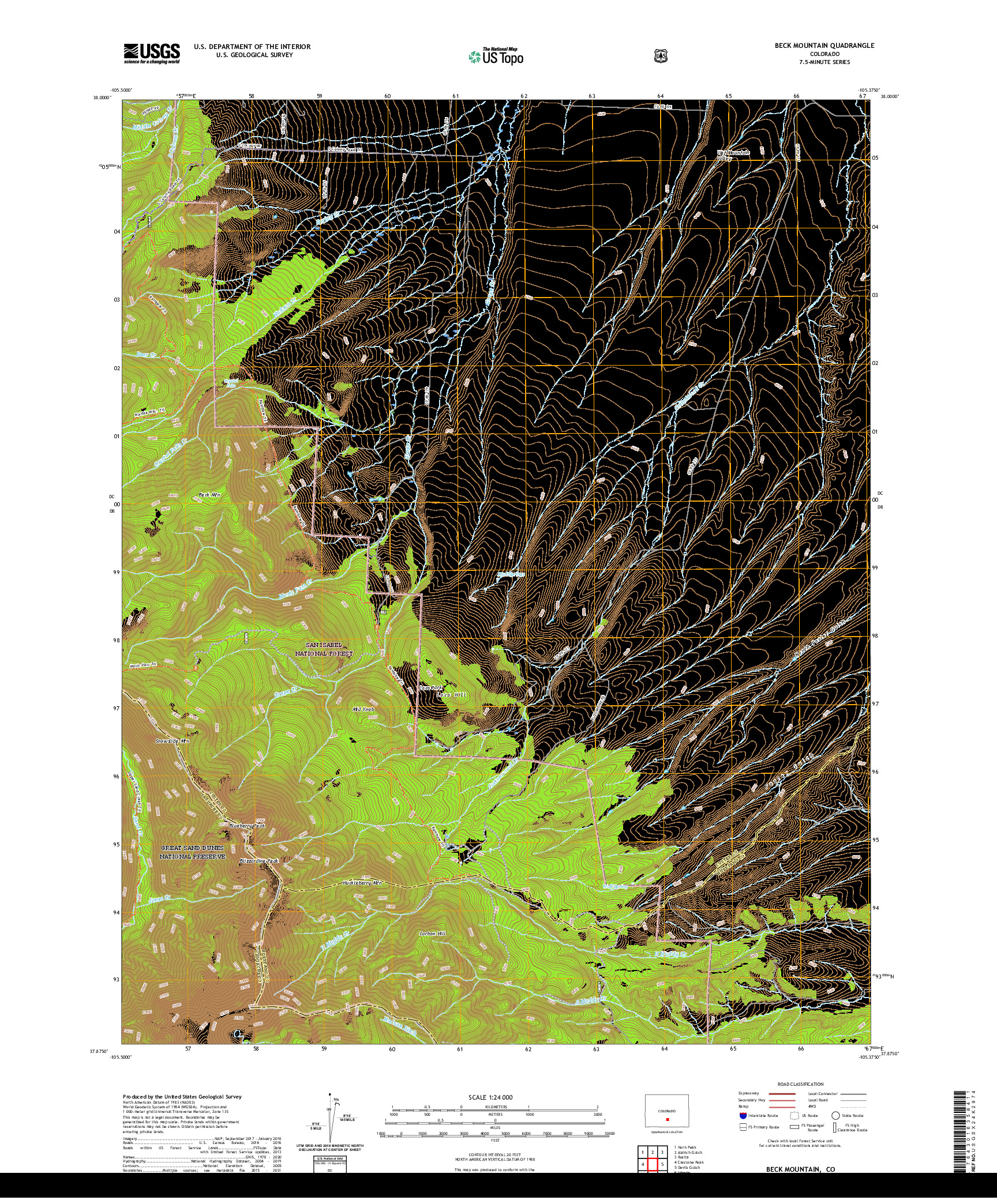 US TOPO 7.5-MINUTE MAP FOR BECK MOUNTAIN, CO