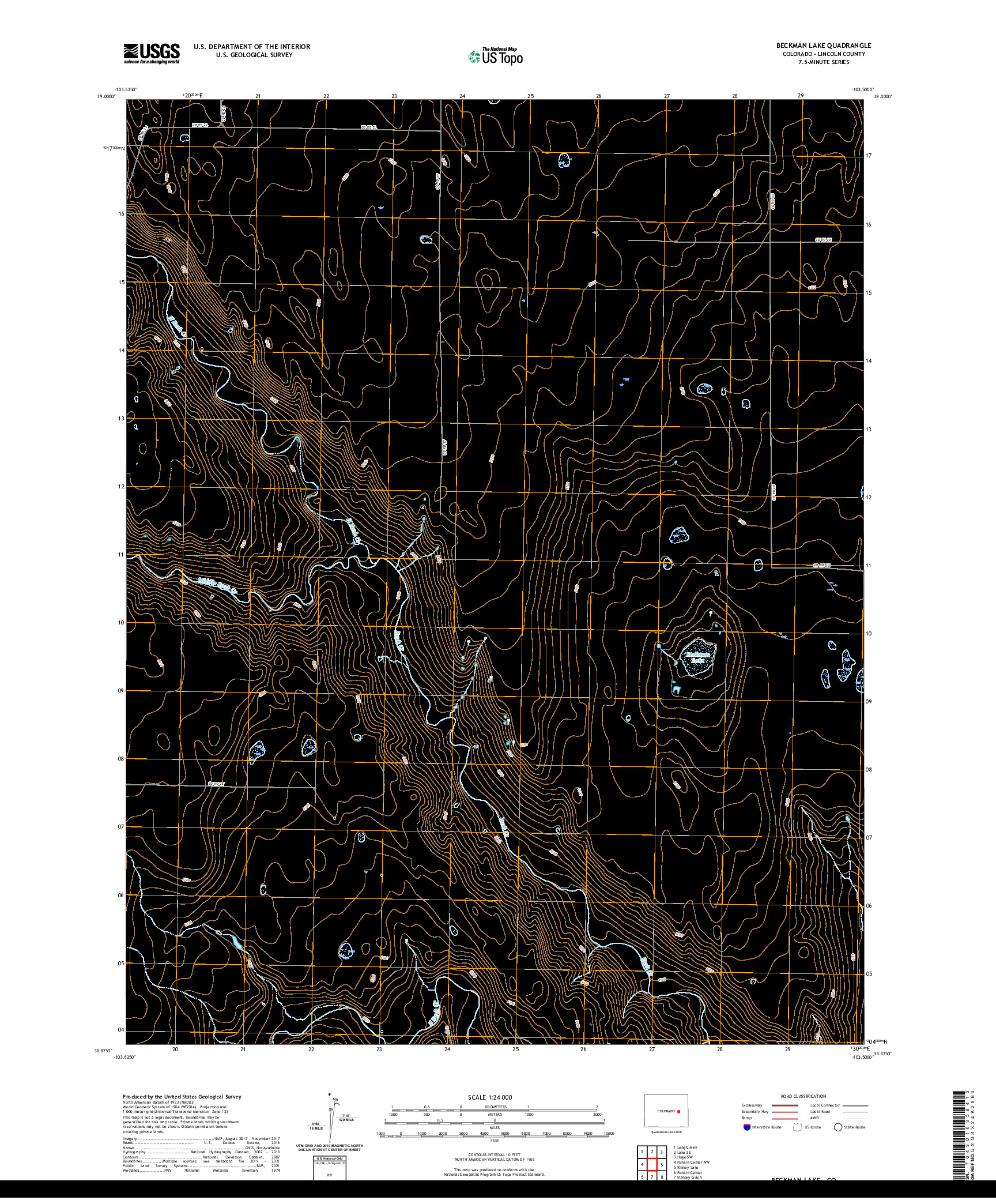 US TOPO 7.5-MINUTE MAP FOR BECKMAN LAKE, CO