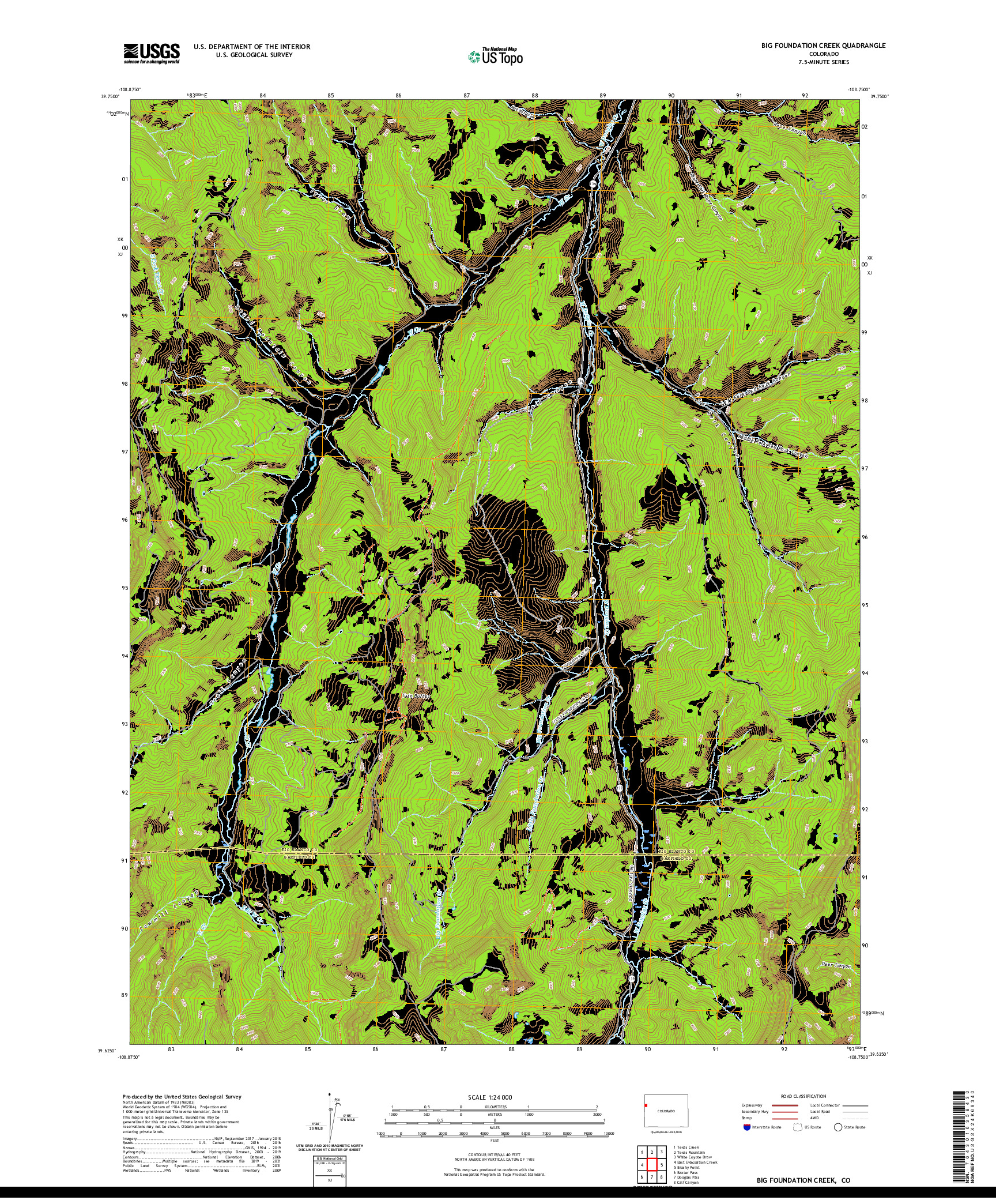 US TOPO 7.5-MINUTE MAP FOR BIG FOUNDATION CREEK, CO