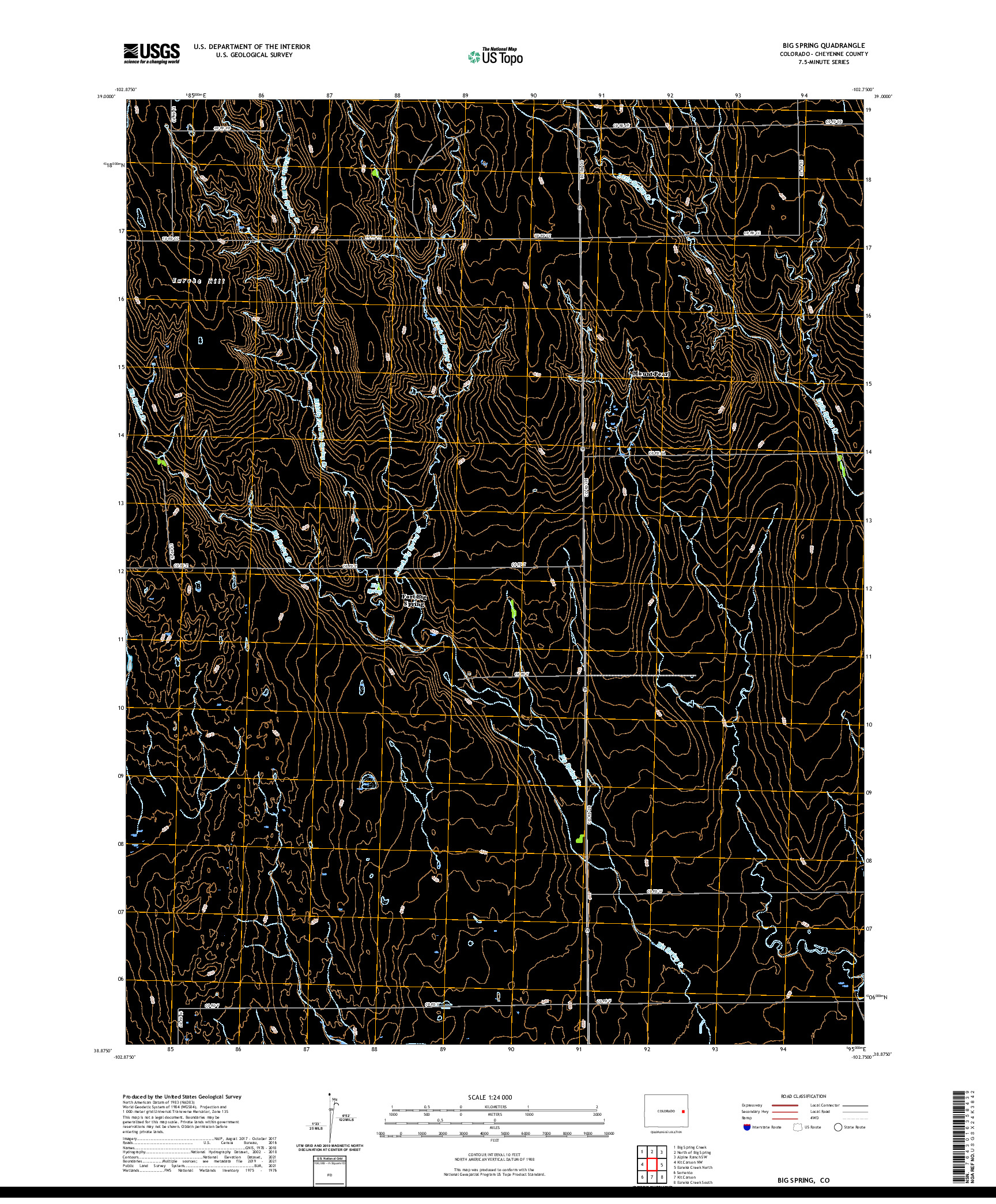 US TOPO 7.5-MINUTE MAP FOR BIG SPRING, CO