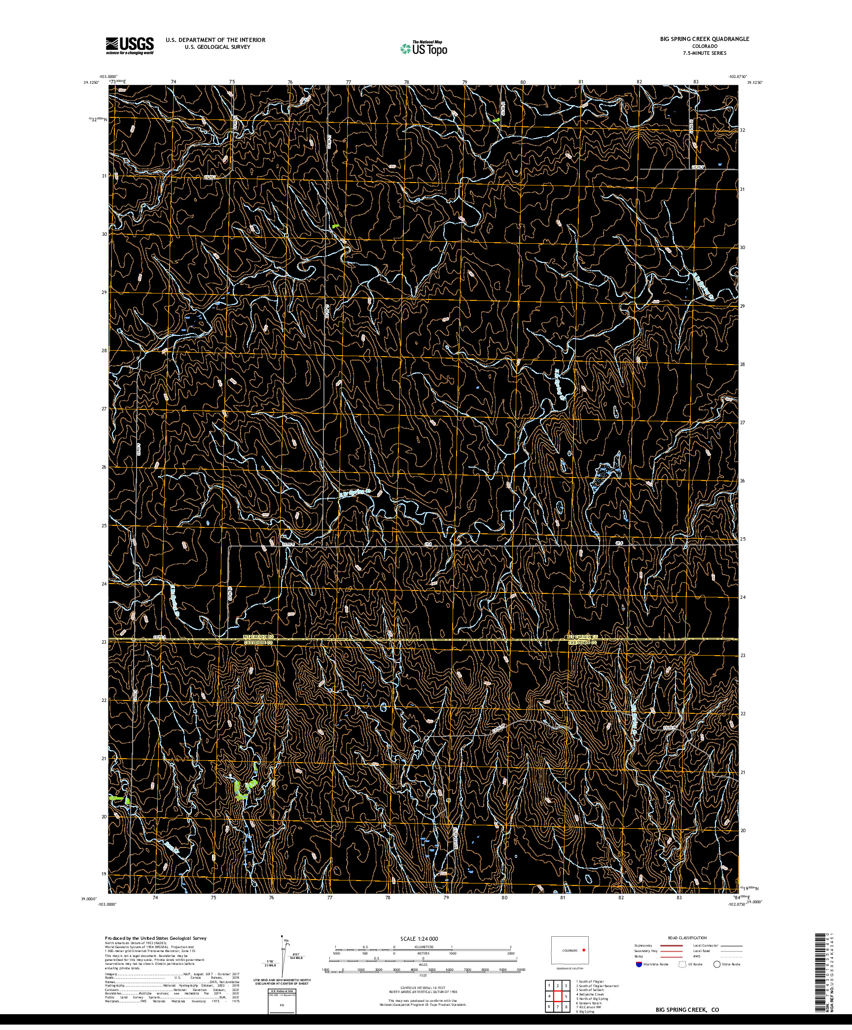 US TOPO 7.5-MINUTE MAP FOR BIG SPRING CREEK, CO