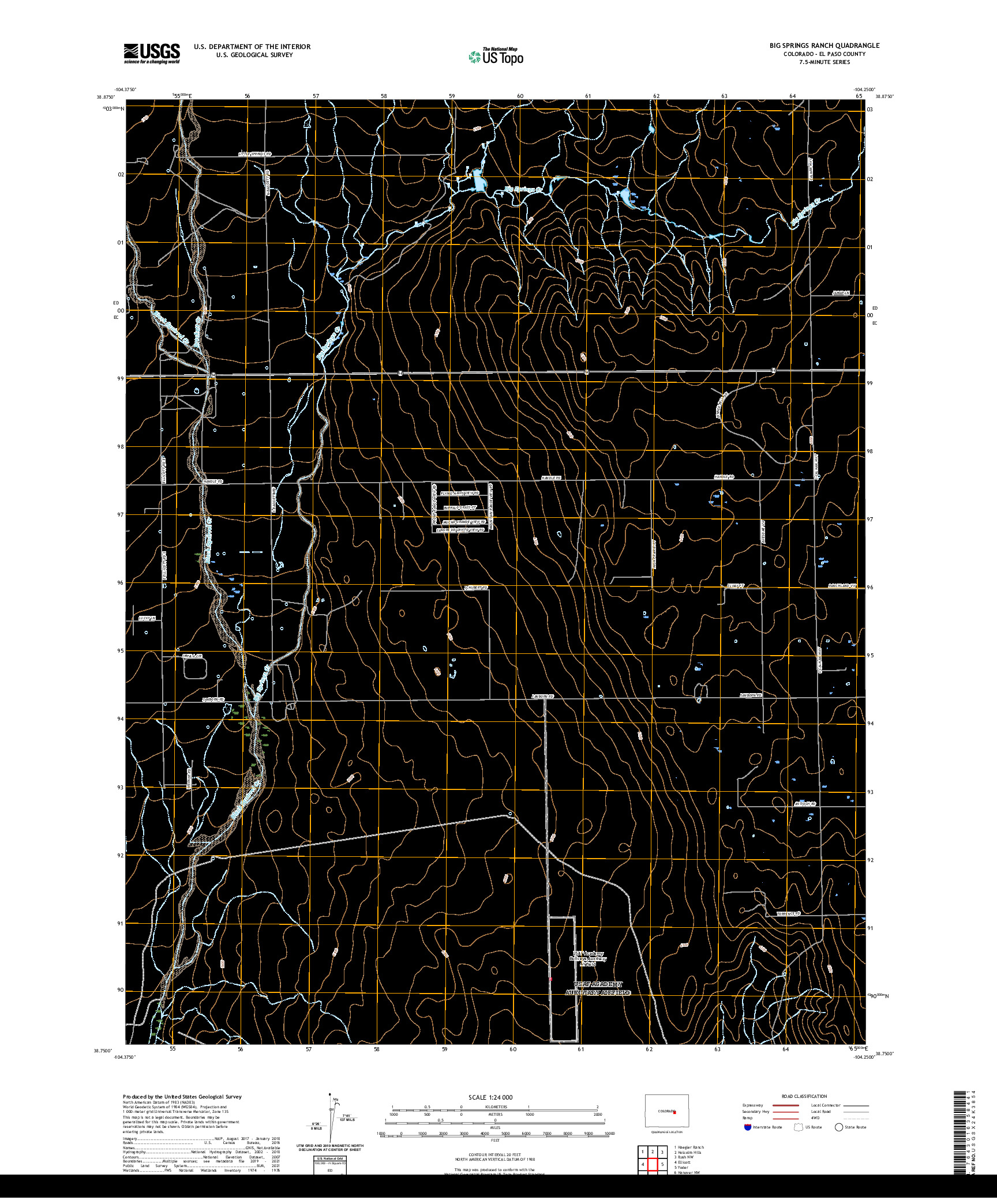 US TOPO 7.5-MINUTE MAP FOR BIG SPRINGS RANCH, CO