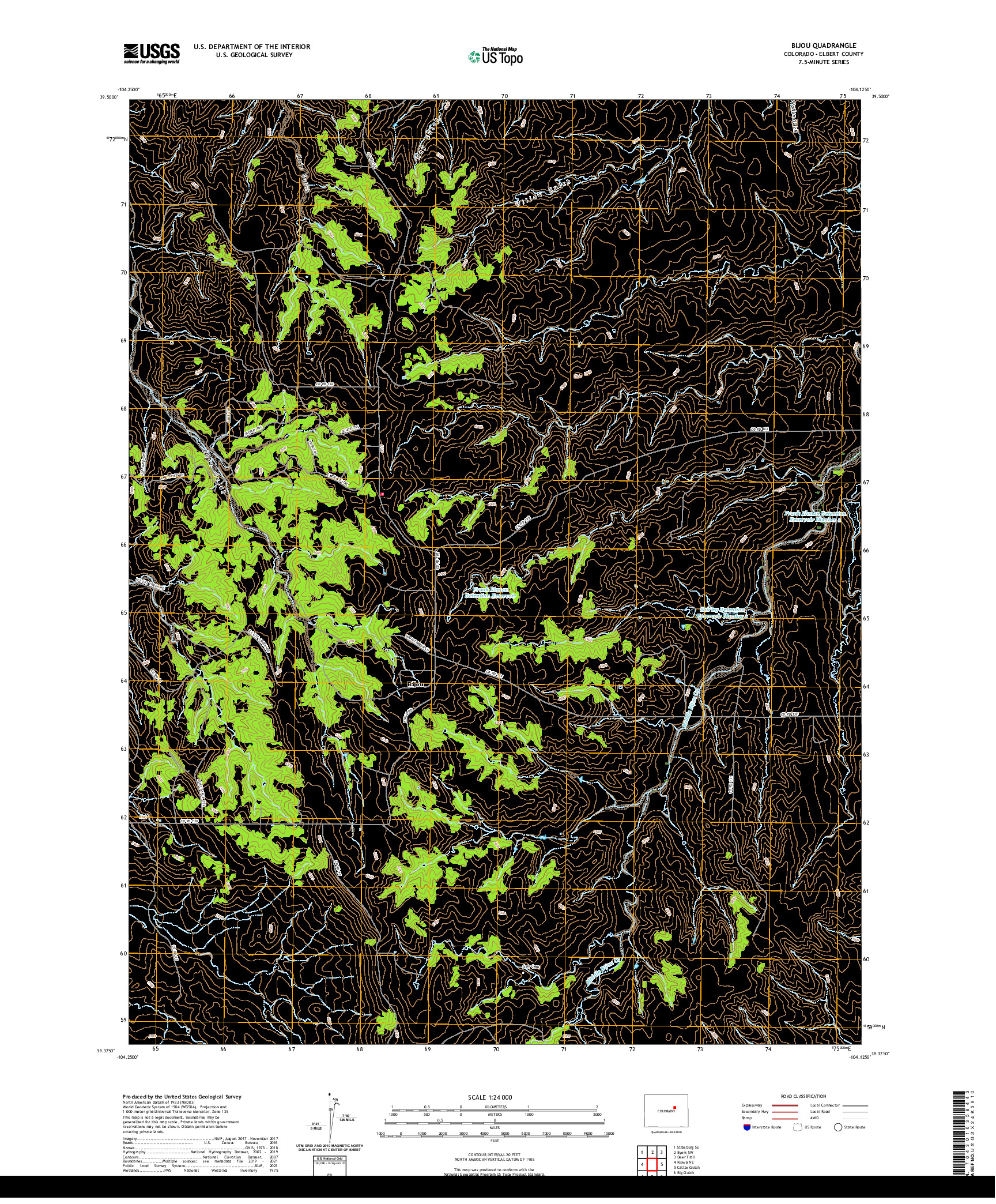 US TOPO 7.5-MINUTE MAP FOR BIJOU, CO