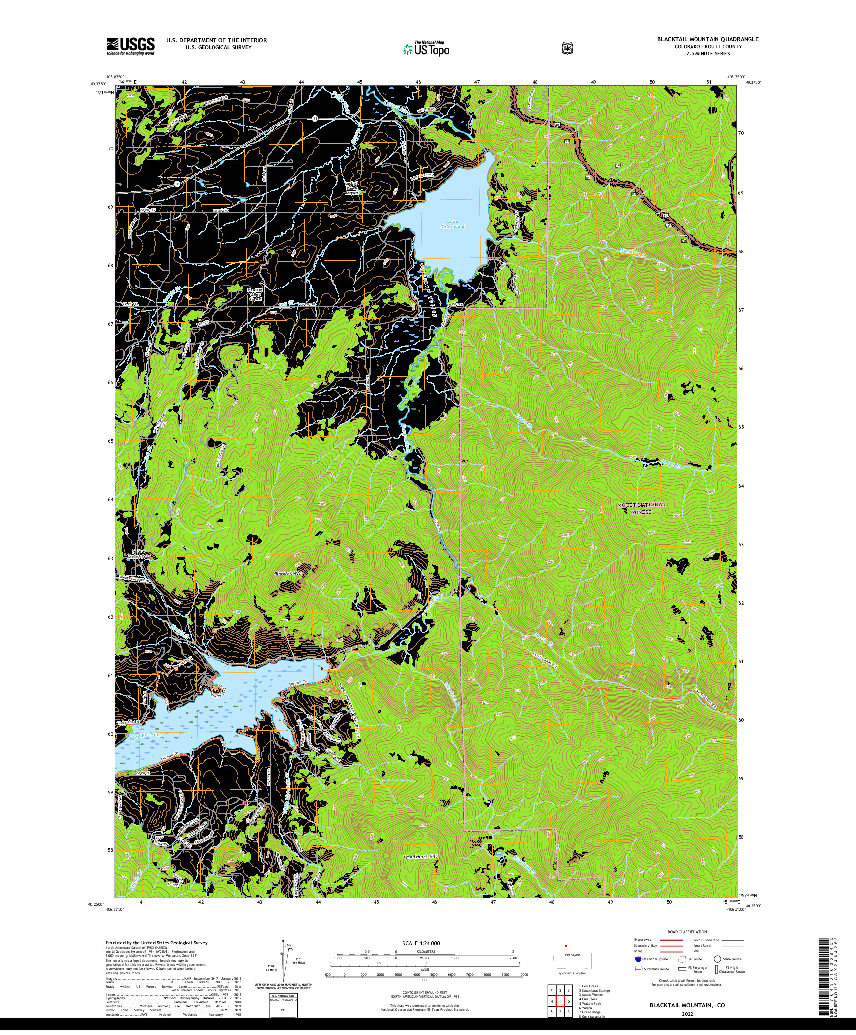 US TOPO 7.5-MINUTE MAP FOR BLACKTAIL MOUNTAIN, CO