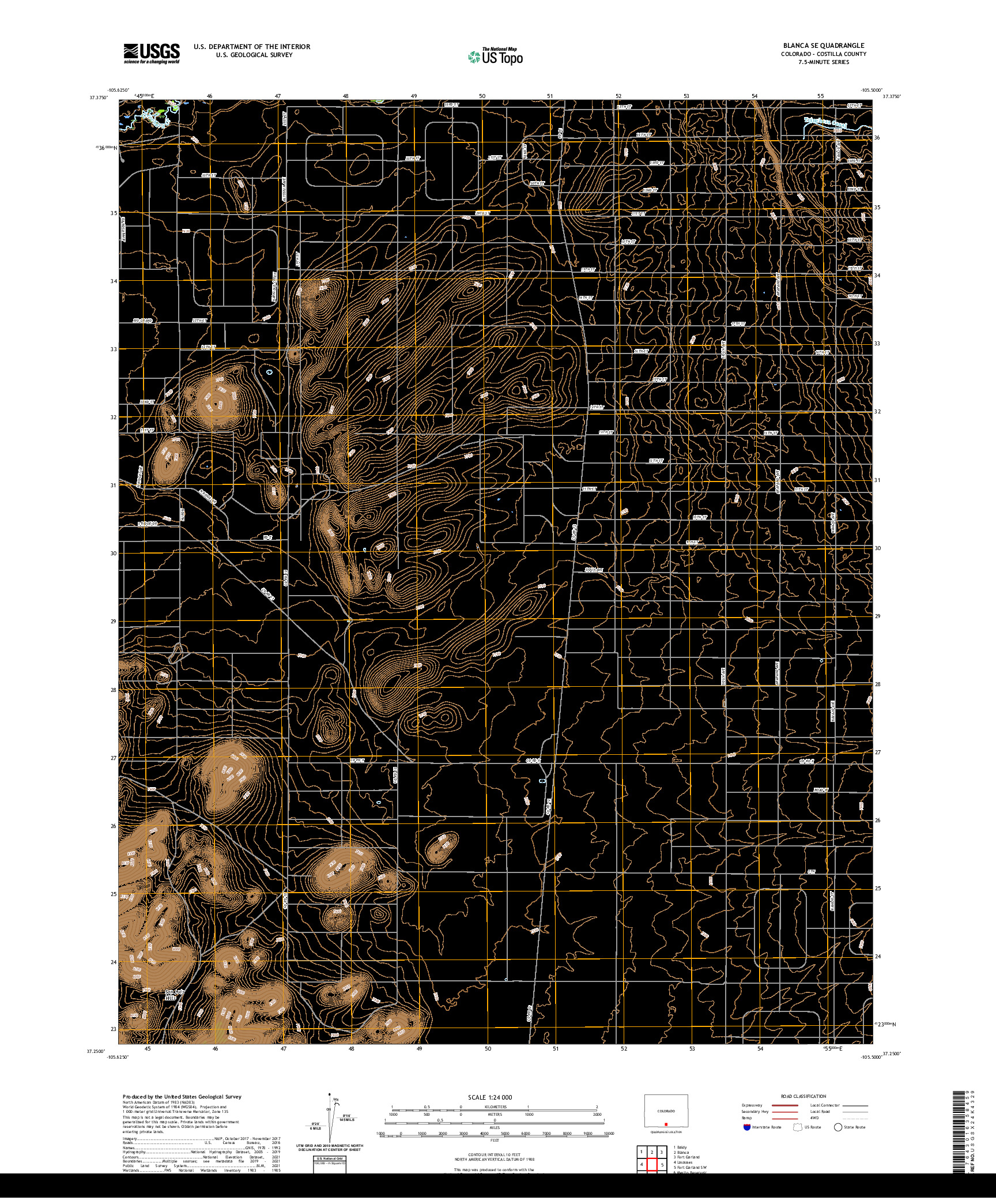 US TOPO 7.5-MINUTE MAP FOR BLANCA SE, CO