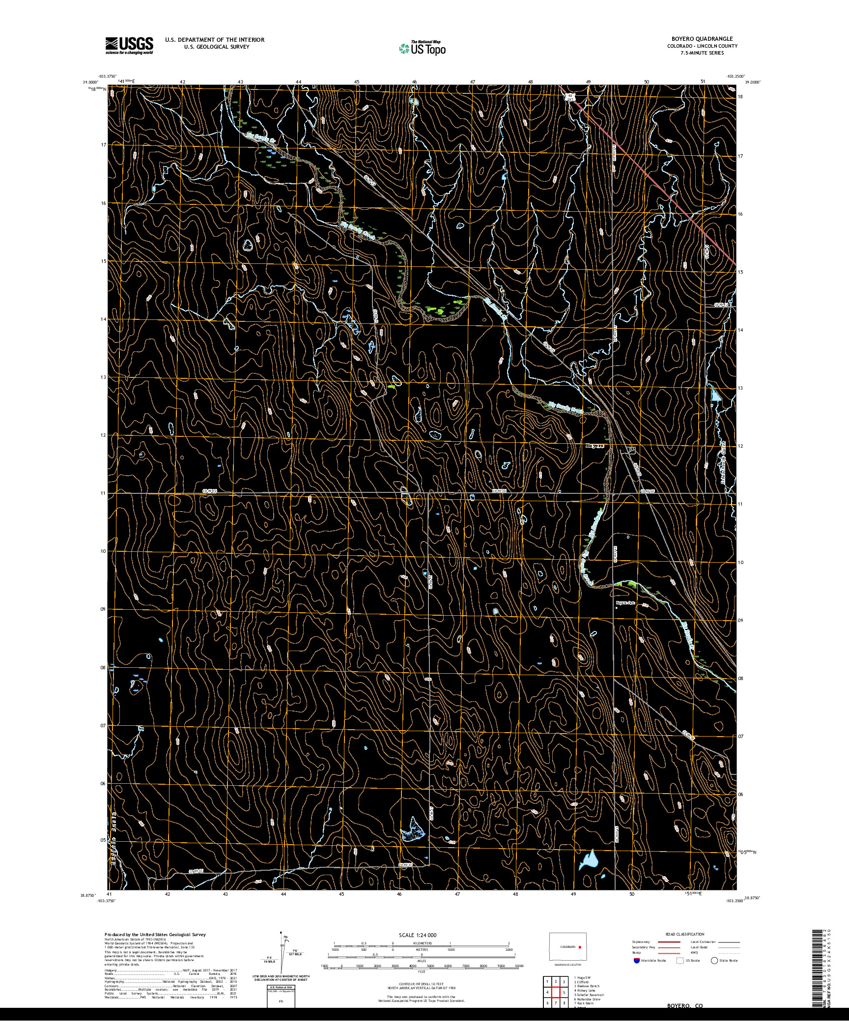 US TOPO 7.5-MINUTE MAP FOR BOYERO, CO