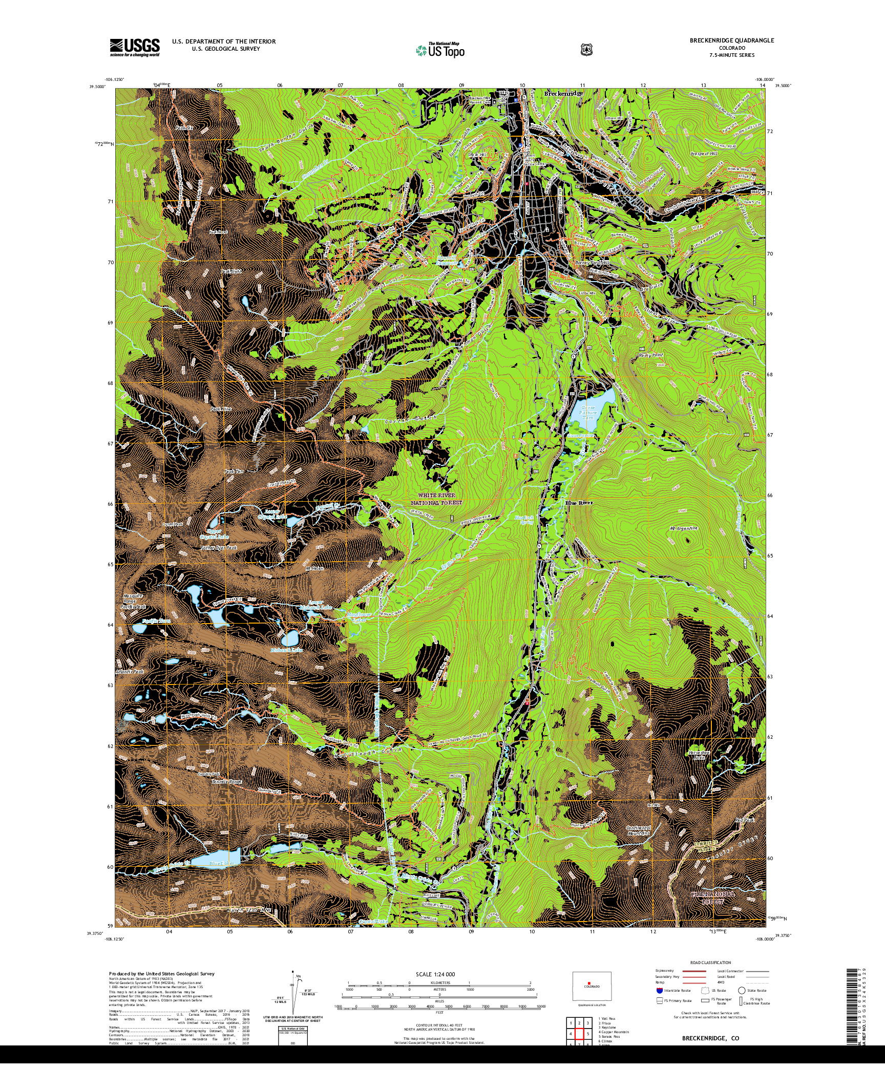 US TOPO 7.5-MINUTE MAP FOR BRECKENRIDGE, CO