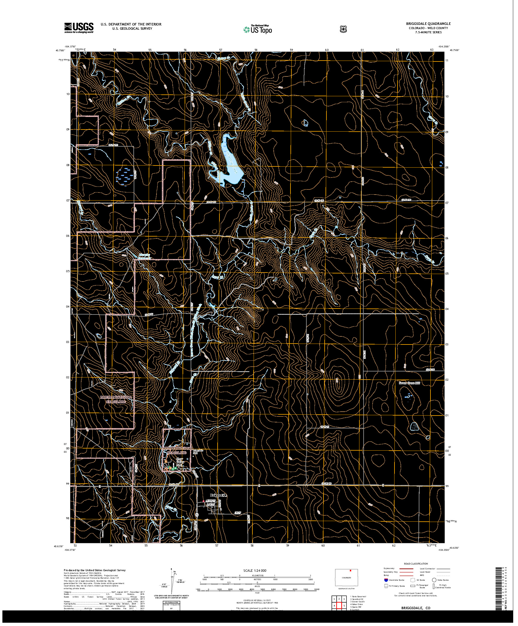 US TOPO 7.5-MINUTE MAP FOR BRIGGSDALE, CO