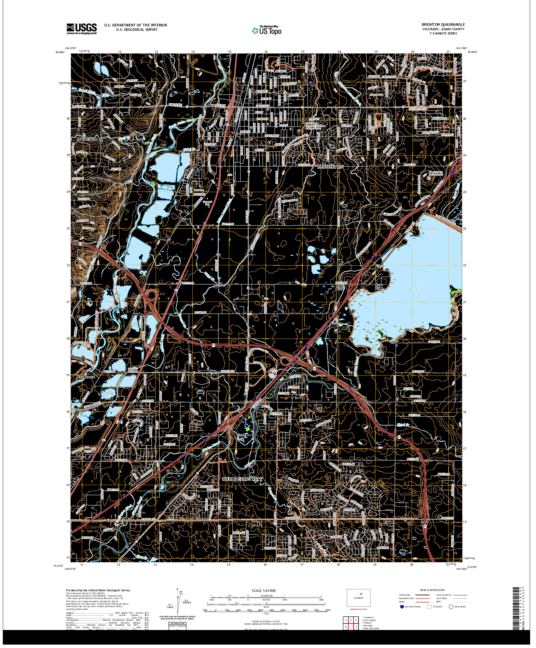 US TOPO 7.5-MINUTE MAP FOR BRIGHTON, CO