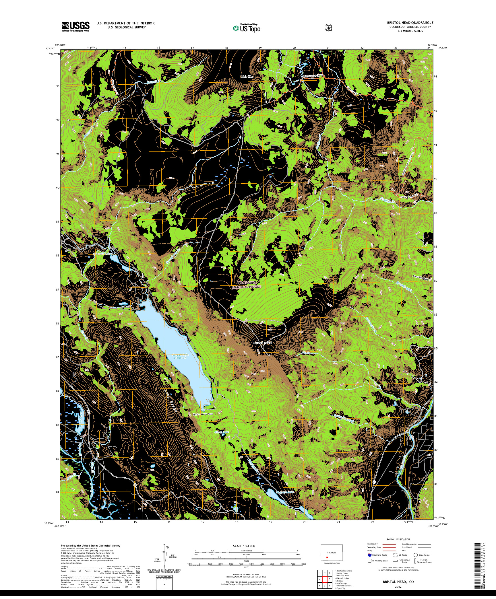 US TOPO 7.5-MINUTE MAP FOR BRISTOL HEAD, CO