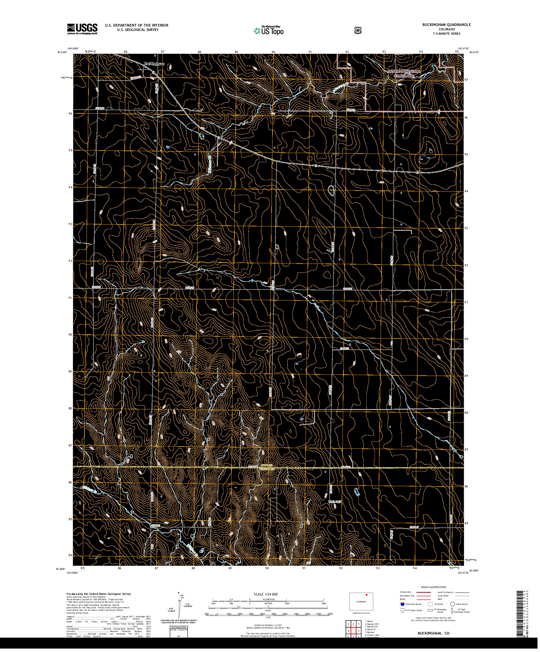 US TOPO 7.5-MINUTE MAP FOR BUCKINGHAM, CO