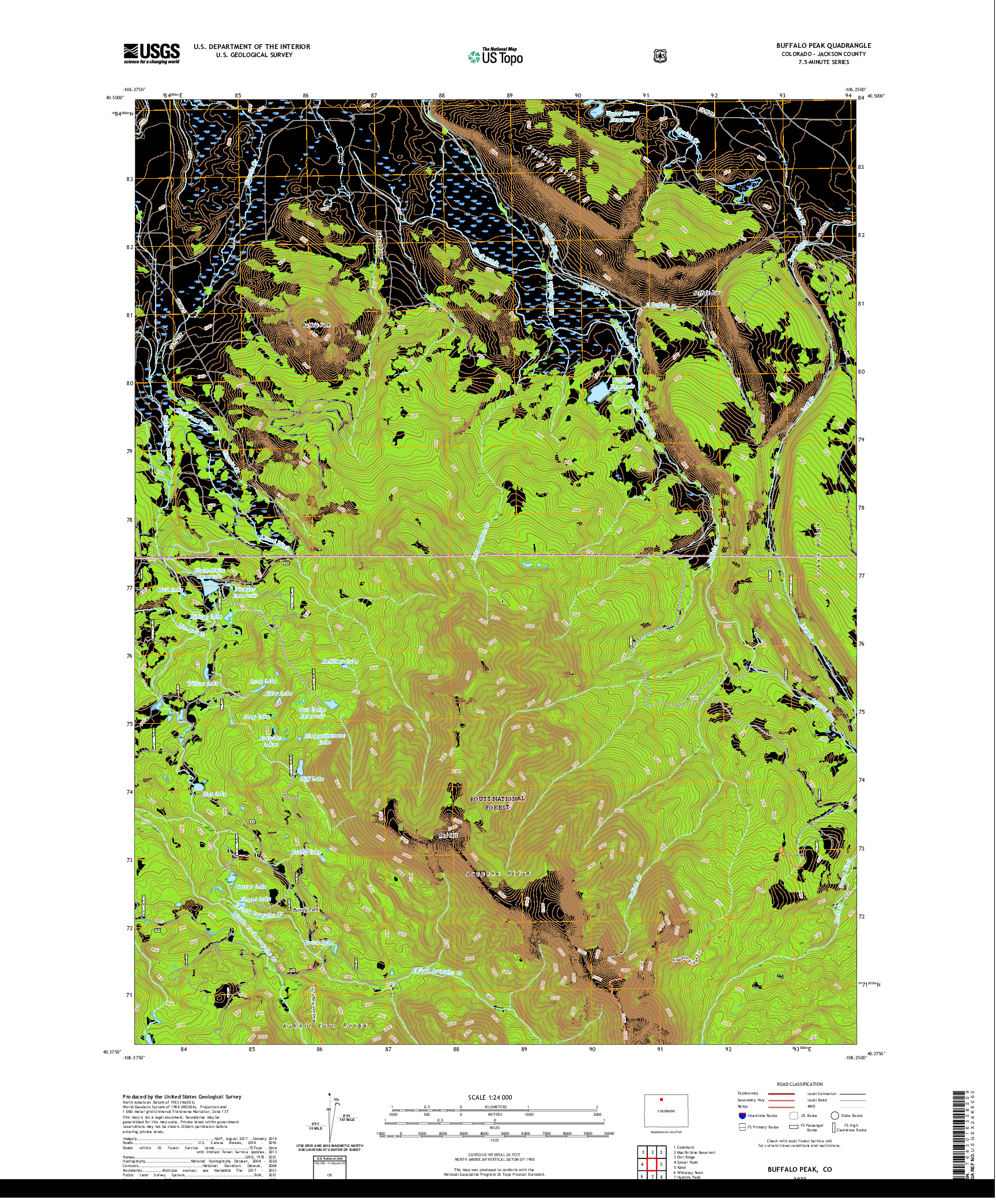 US TOPO 7.5-MINUTE MAP FOR BUFFALO PEAK, CO