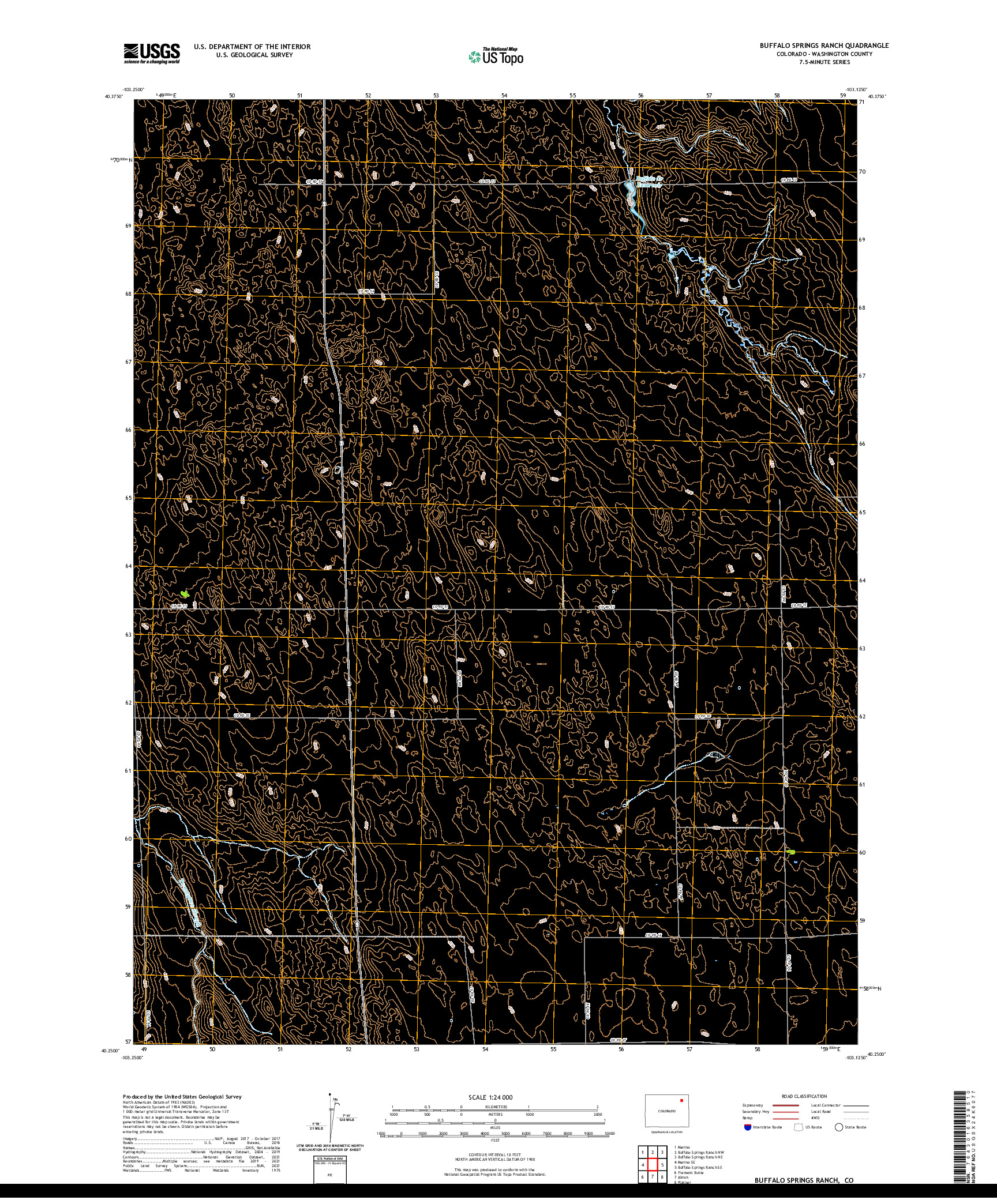 US TOPO 7.5-MINUTE MAP FOR BUFFALO SPRINGS RANCH, CO