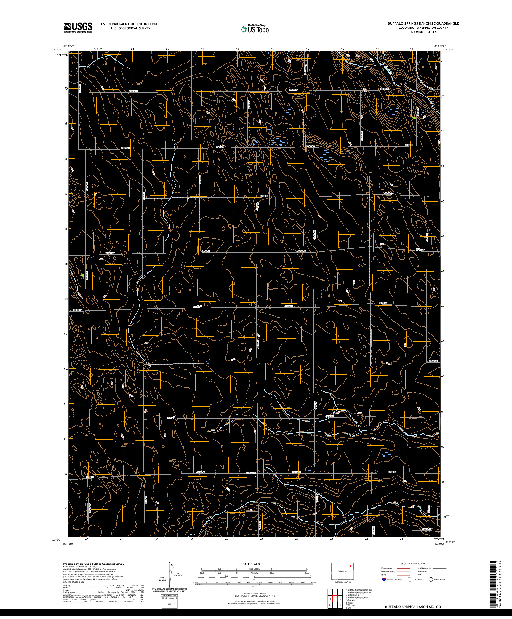 US TOPO 7.5-MINUTE MAP FOR BUFFALO SPRINGS RANCH SE, CO