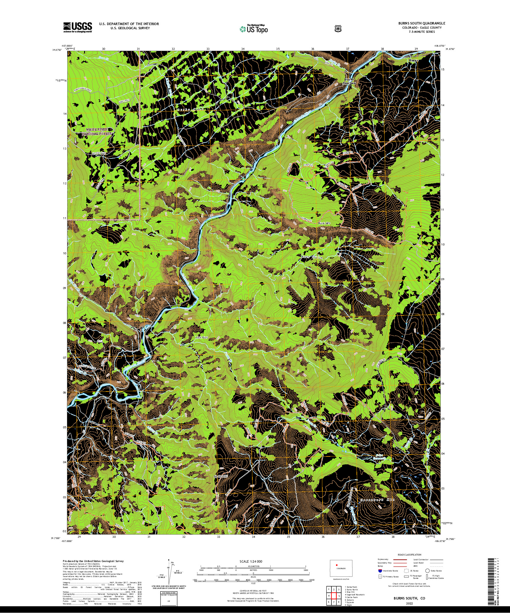 US TOPO 7.5-MINUTE MAP FOR BURNS SOUTH, CO