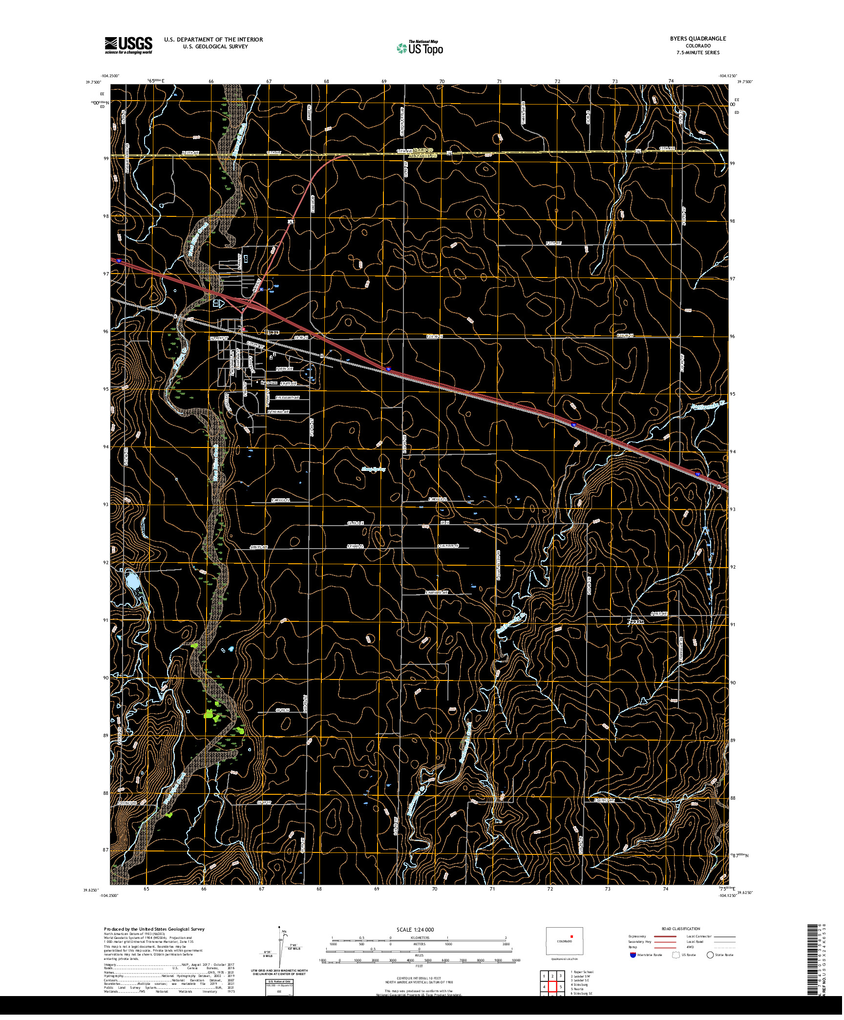 US TOPO 7.5-MINUTE MAP FOR BYERS, CO