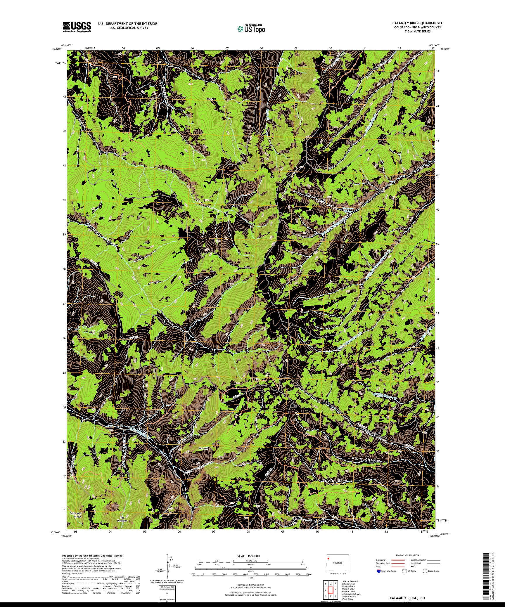 US TOPO 7.5-MINUTE MAP FOR CALAMITY RIDGE, CO