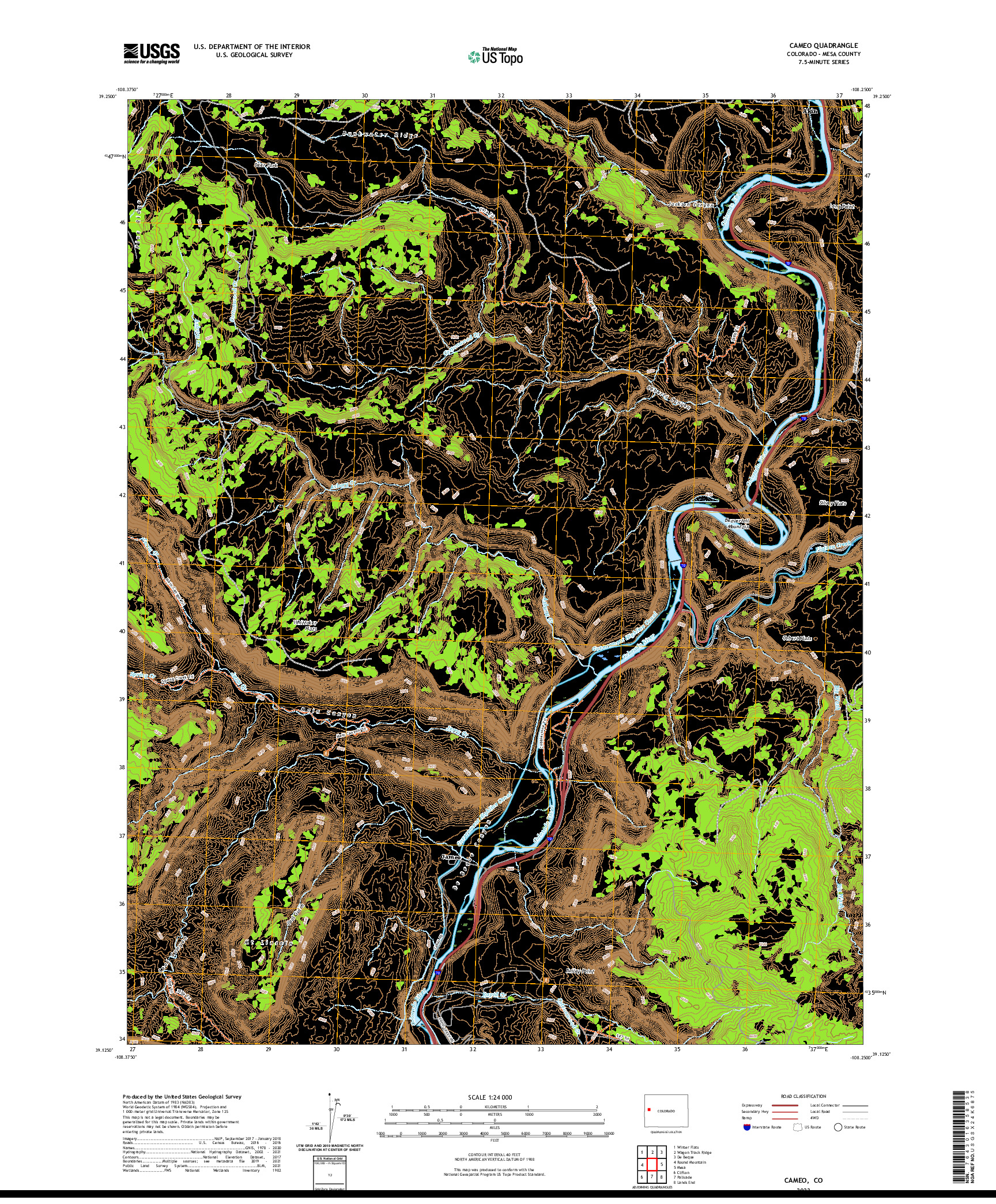 US TOPO 7.5-MINUTE MAP FOR CAMEO, CO