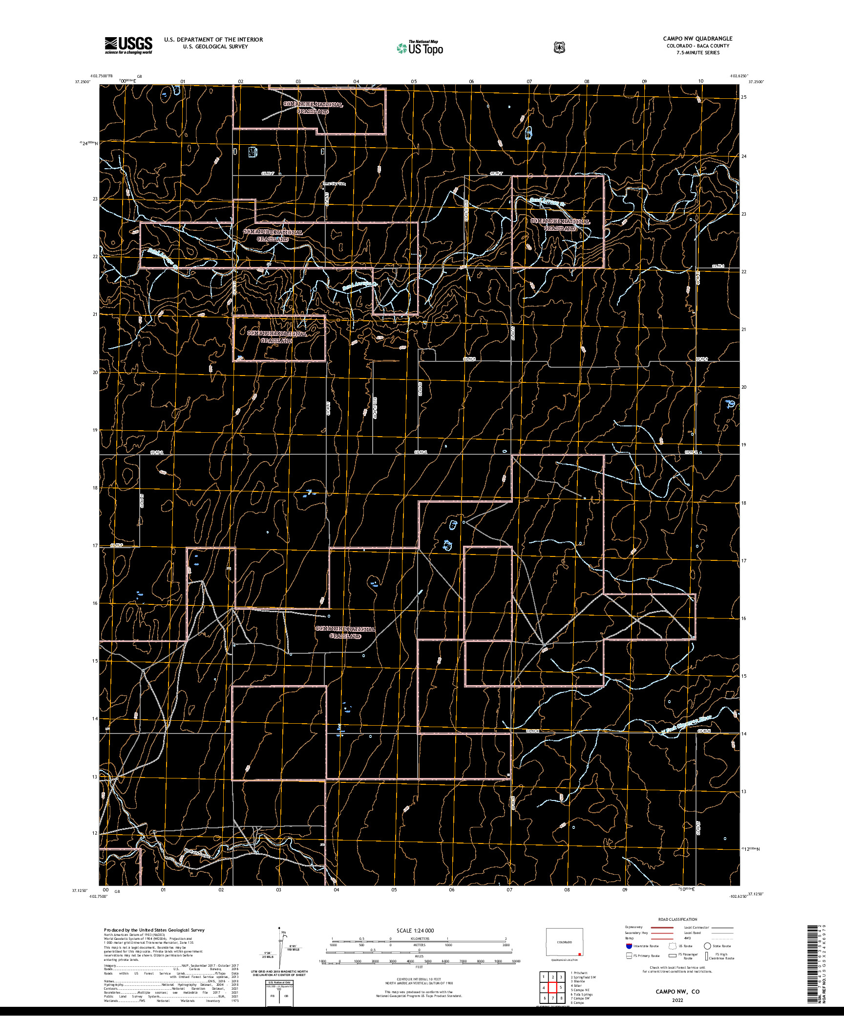 US TOPO 7.5-MINUTE MAP FOR CAMPO NW, CO