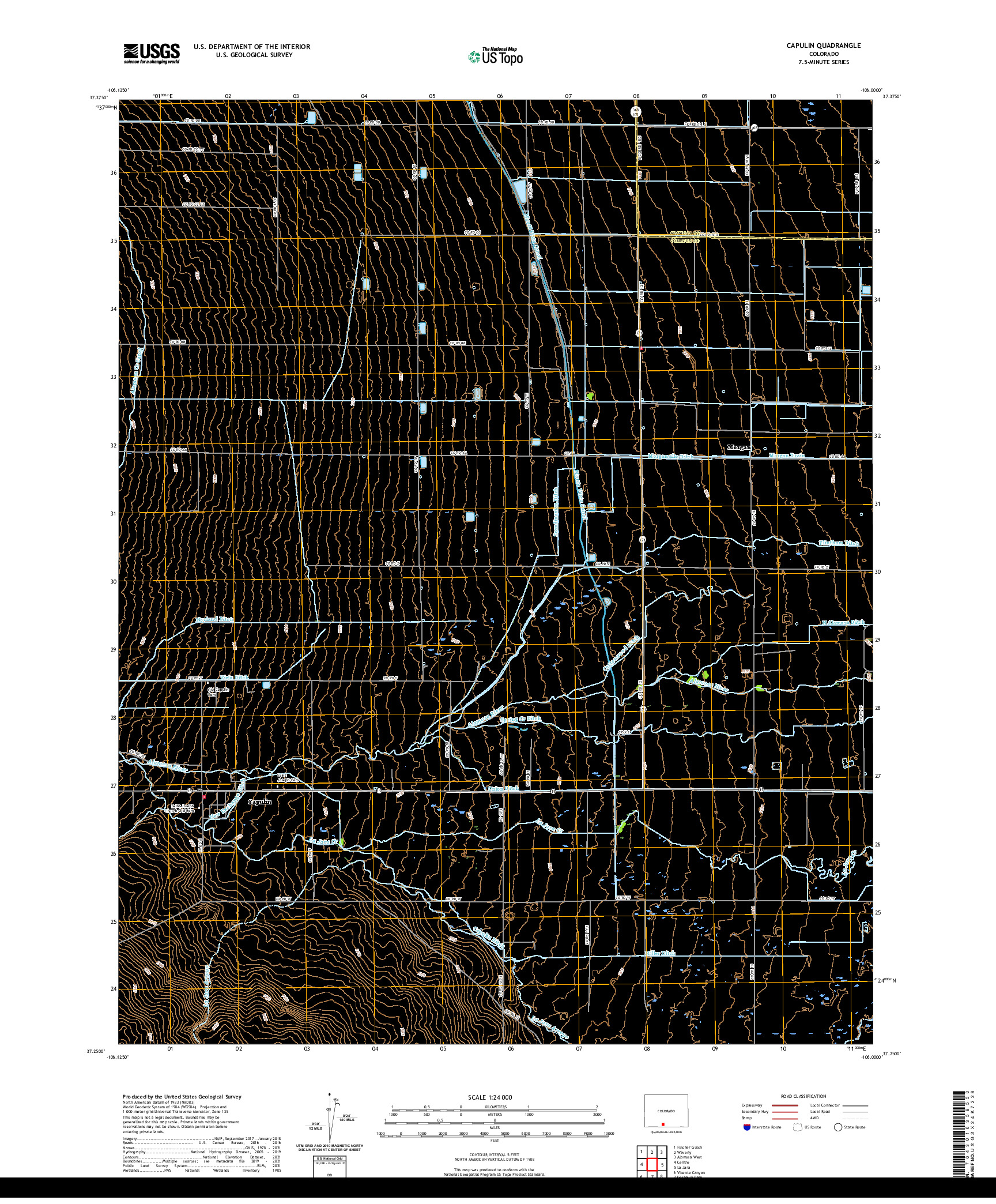 US TOPO 7.5-MINUTE MAP FOR CAPULIN, CO