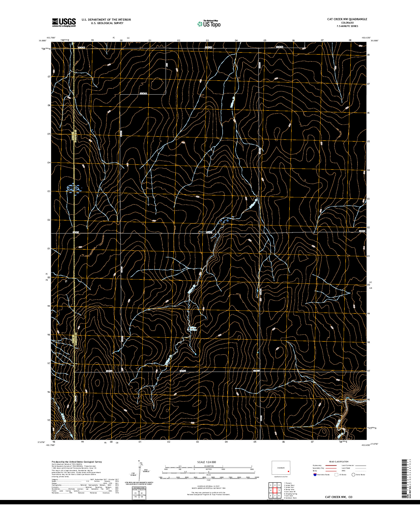 US TOPO 7.5-MINUTE MAP FOR CAT CREEK NW, CO