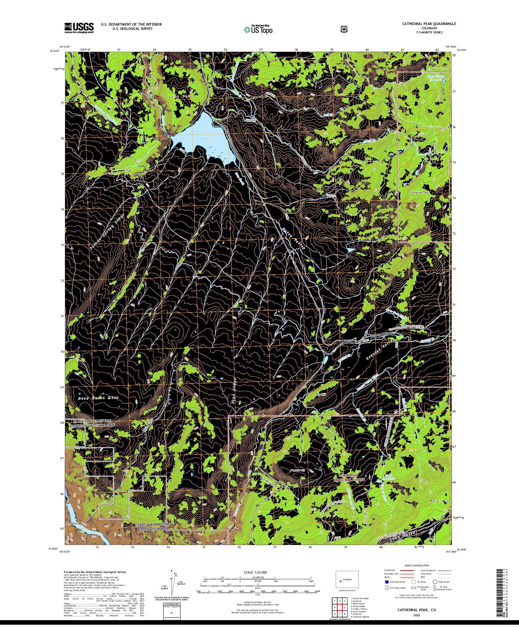 US TOPO 7.5-MINUTE MAP FOR CATHEDRAL PEAK, CO