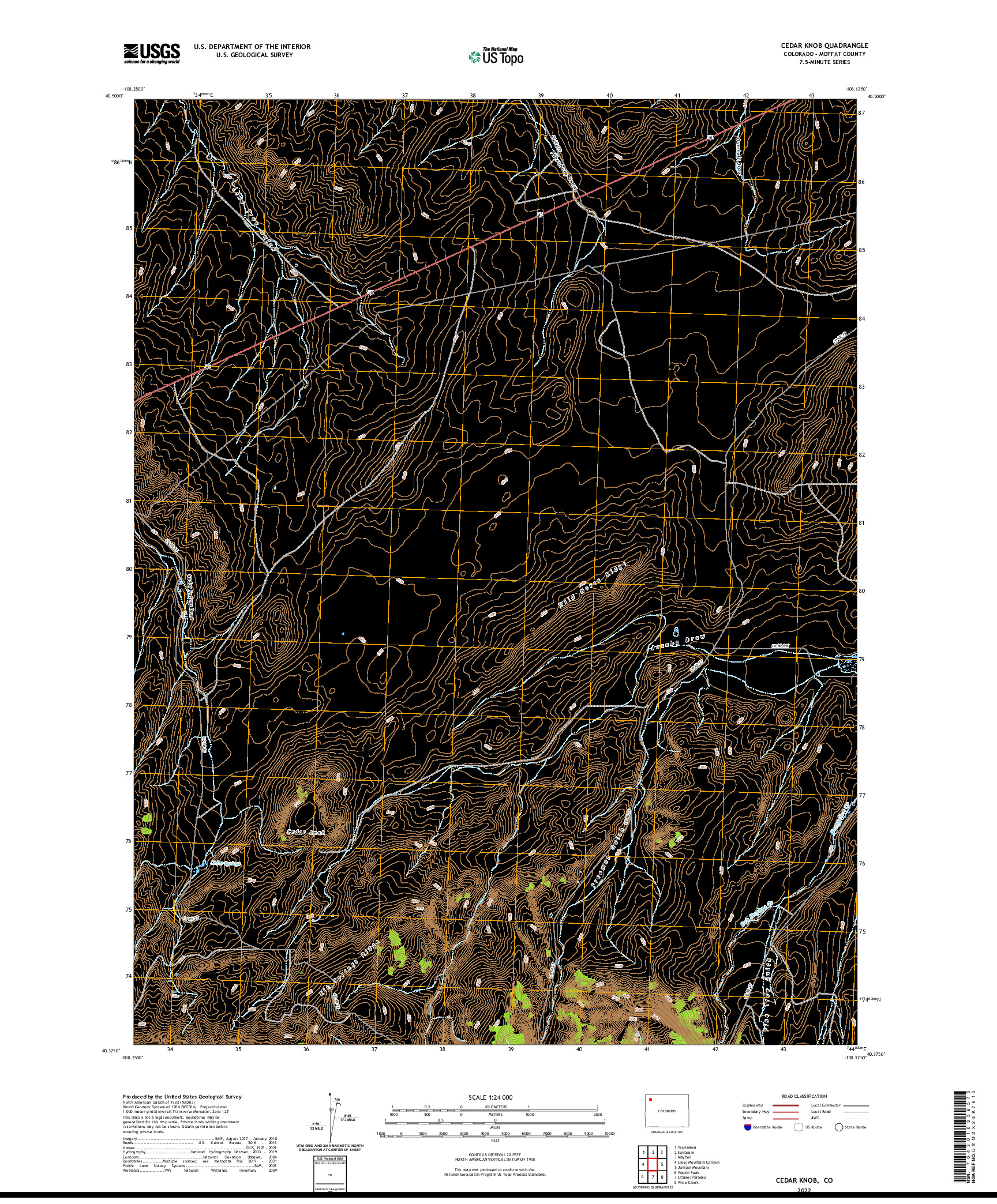 US TOPO 7.5-MINUTE MAP FOR CEDAR KNOB, CO