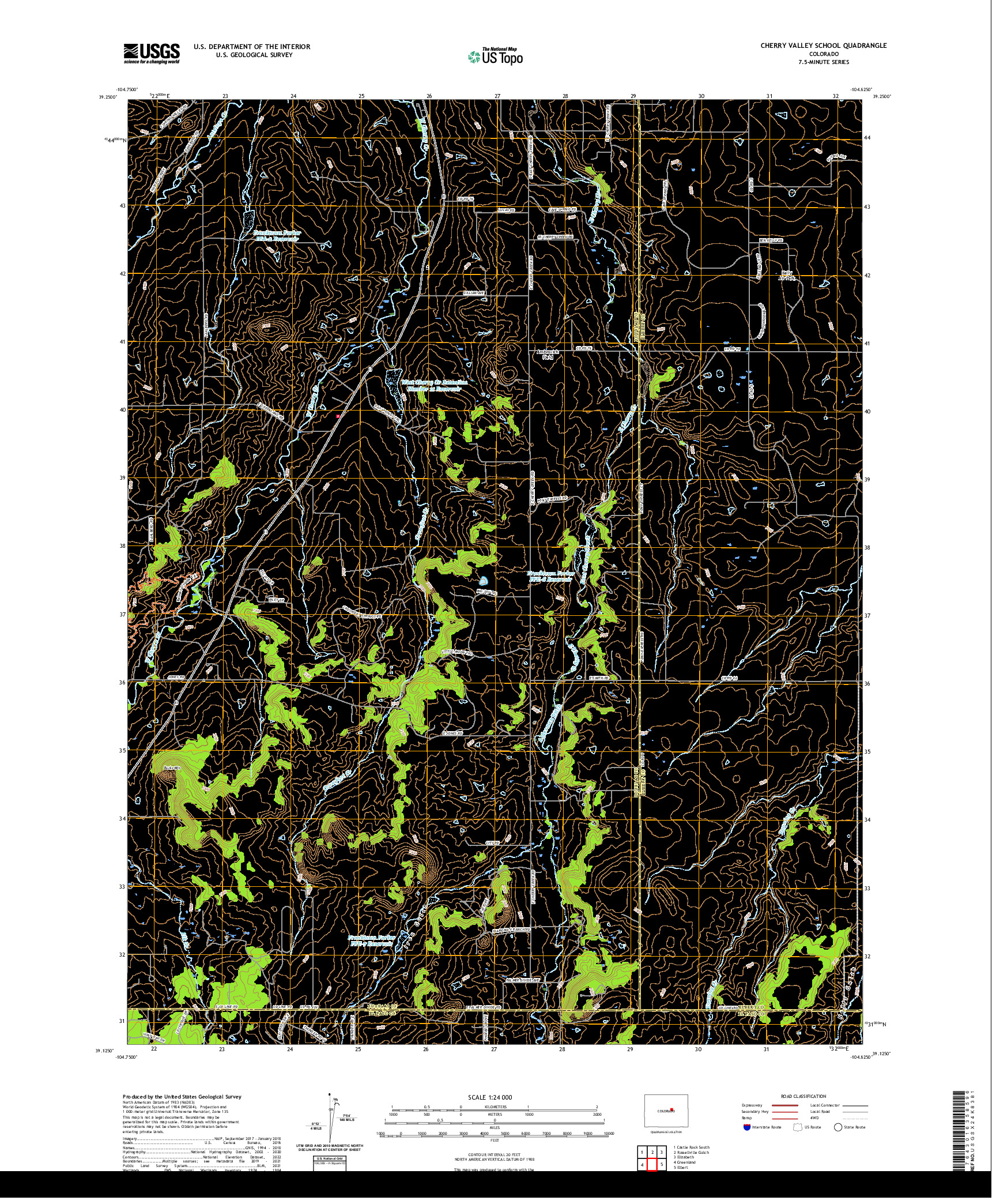 US TOPO 7.5-MINUTE MAP FOR CHERRY VALLEY SCHOOL, CO