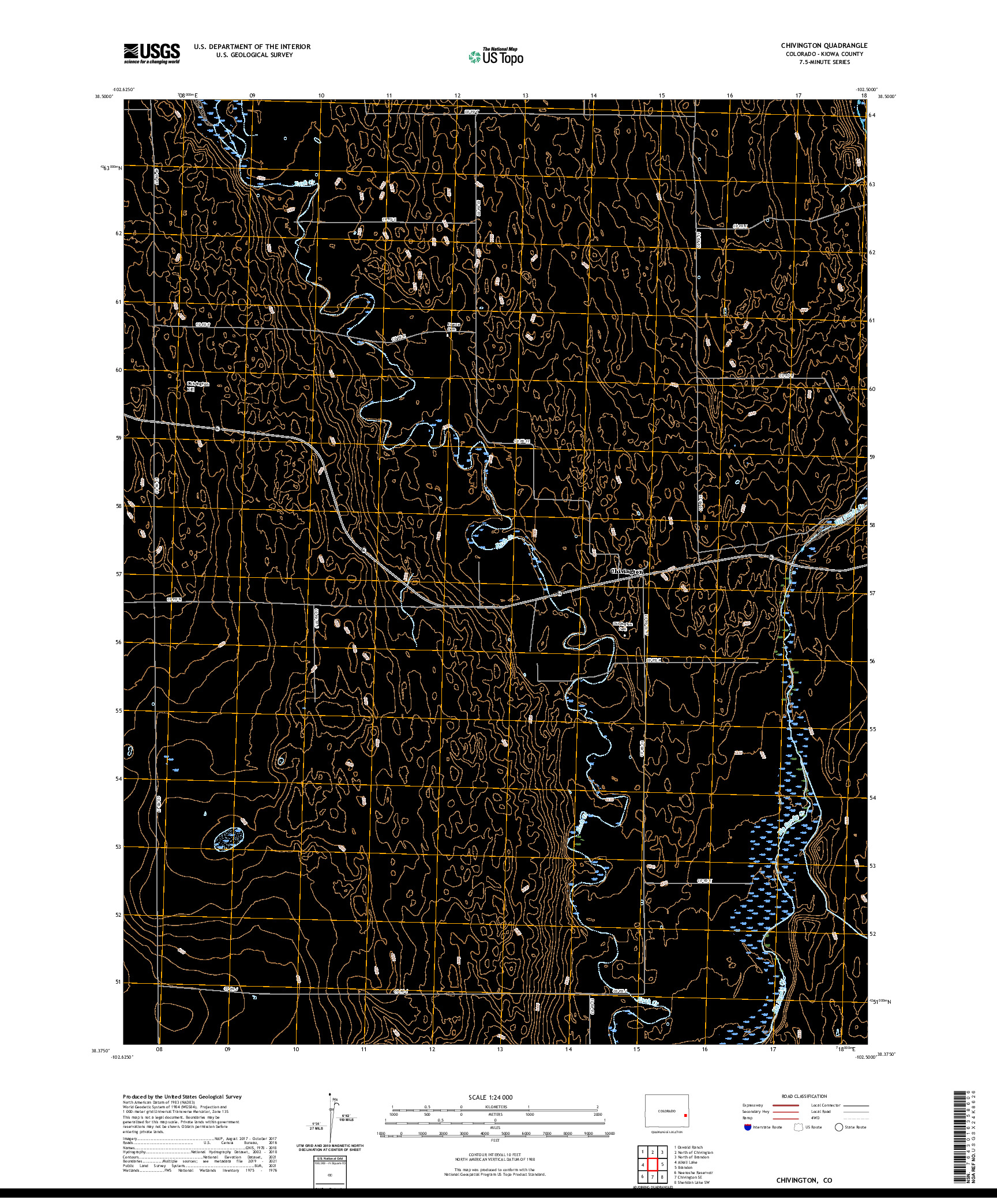 US TOPO 7.5-MINUTE MAP FOR CHIVINGTON, CO