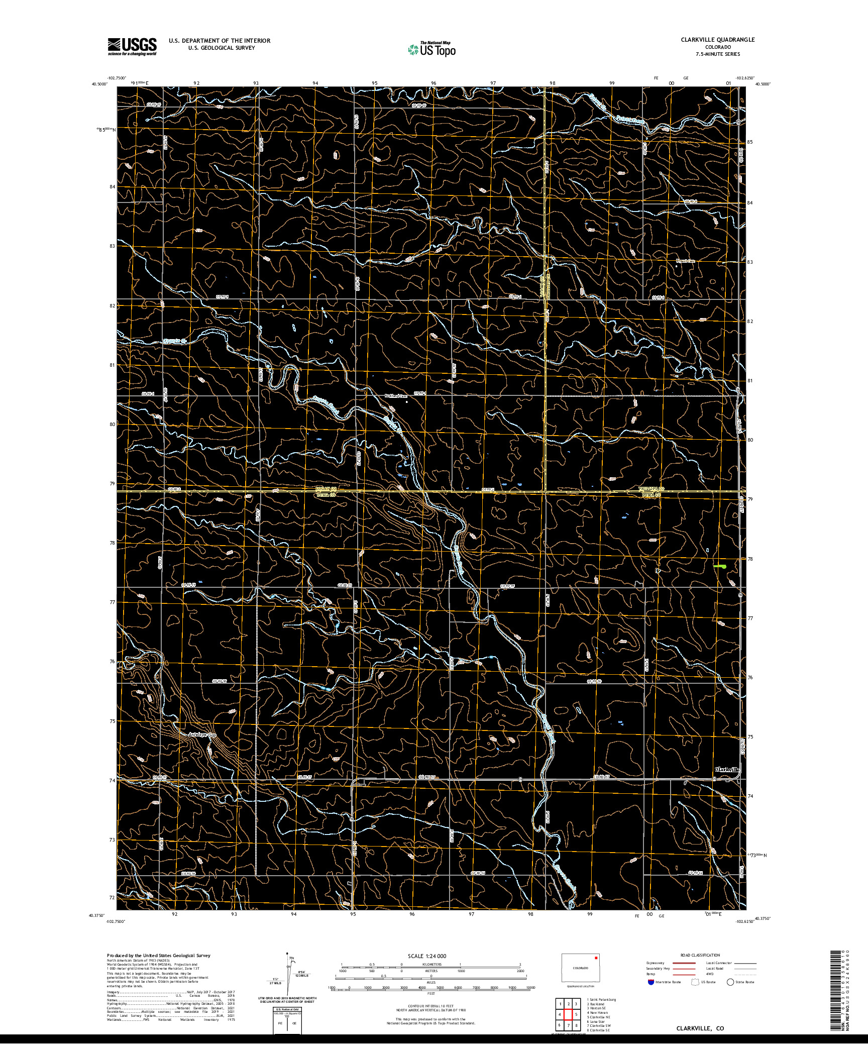 US TOPO 7.5-MINUTE MAP FOR CLARKVILLE, CO