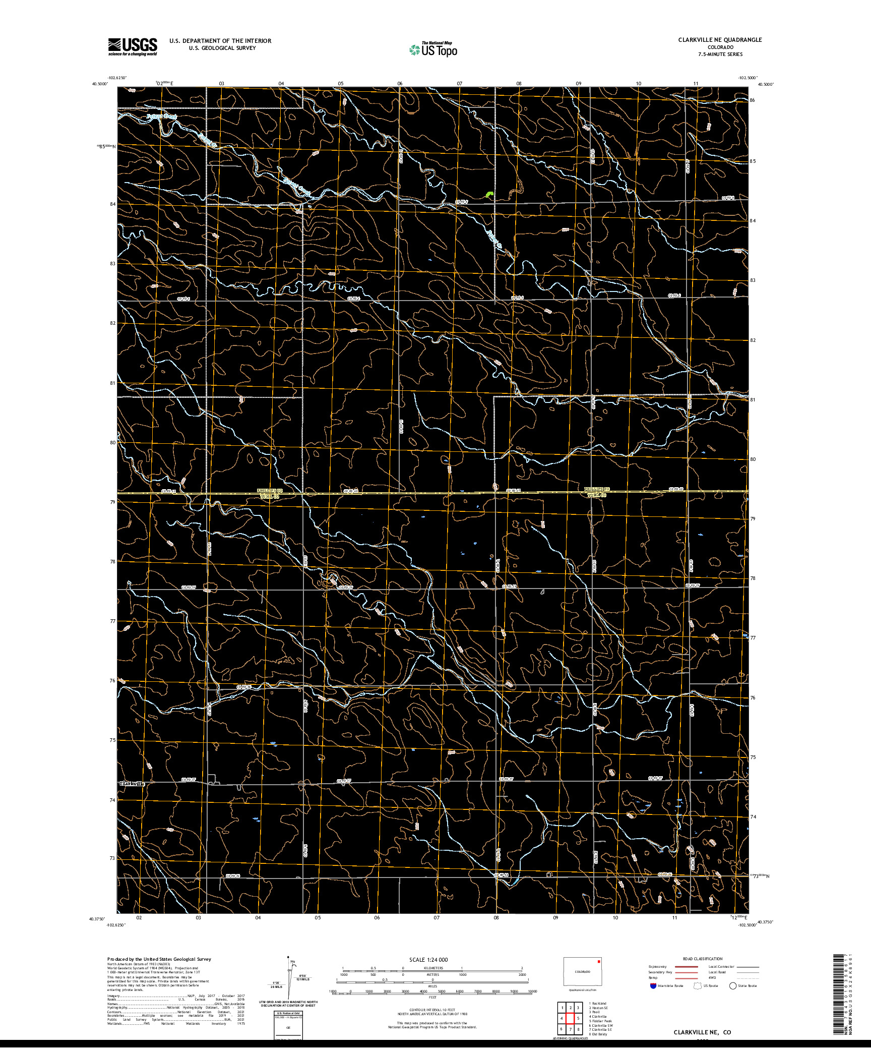 US TOPO 7.5-MINUTE MAP FOR CLARKVILLE NE, CO